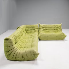 Ligne Roset by Michel Ducaroy Togo Green Wool Set of Three Sectional Sofas
