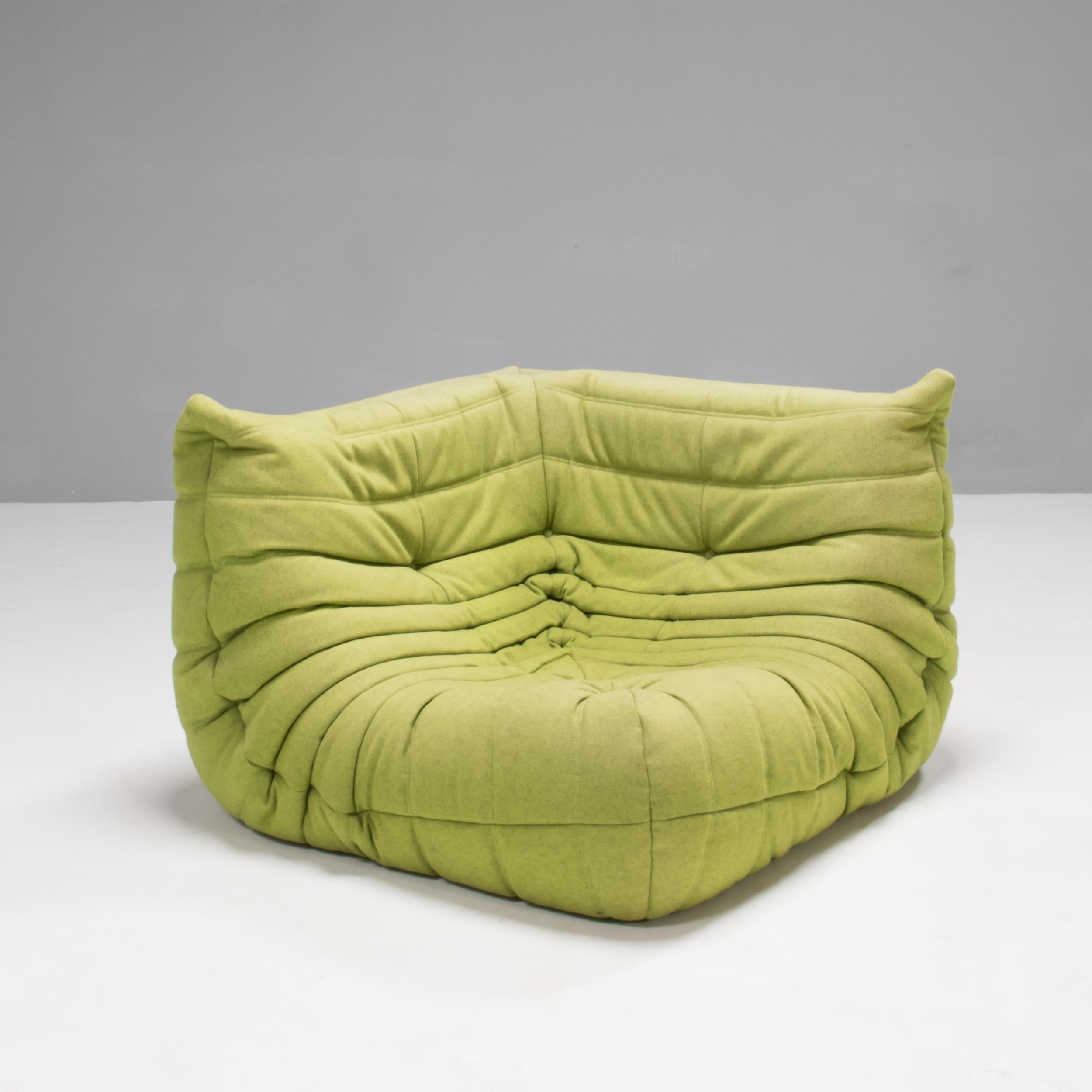 Ligne Roset by Michel Ducaroy Togo Green Wool Set of Three Sectional Sofas 1