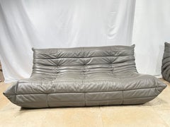 Ligne Roset by Michel Ducaroy Togo Grey leather Modular Sofa Set of 3
