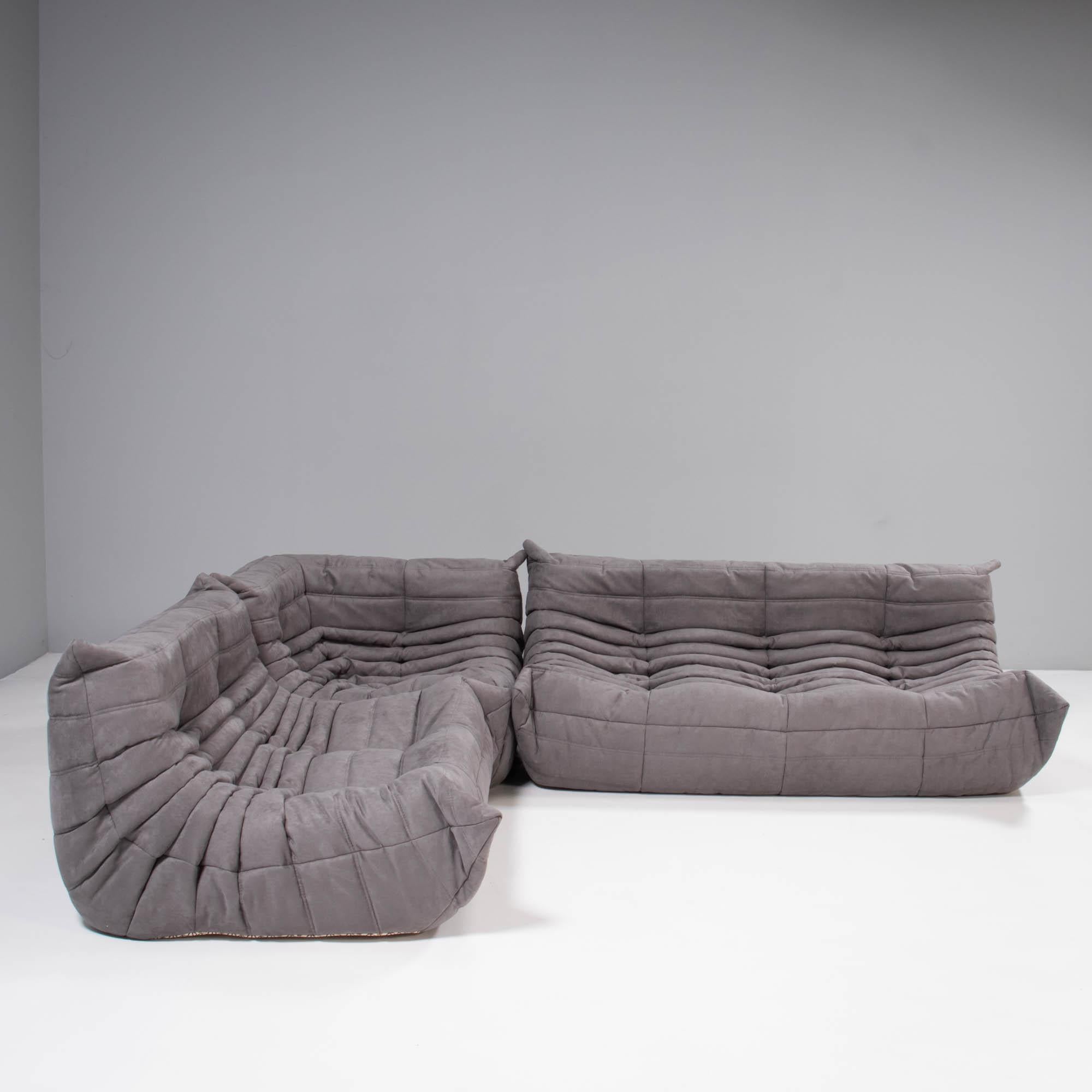 The iconic Togo sofa, originally designed by Michel Ducaroy for Ligne Roset in 1973 has become a design Classic. This three-piece modular set is incredibly versatile and can be configured into one large corner sofa or split for a multitude of