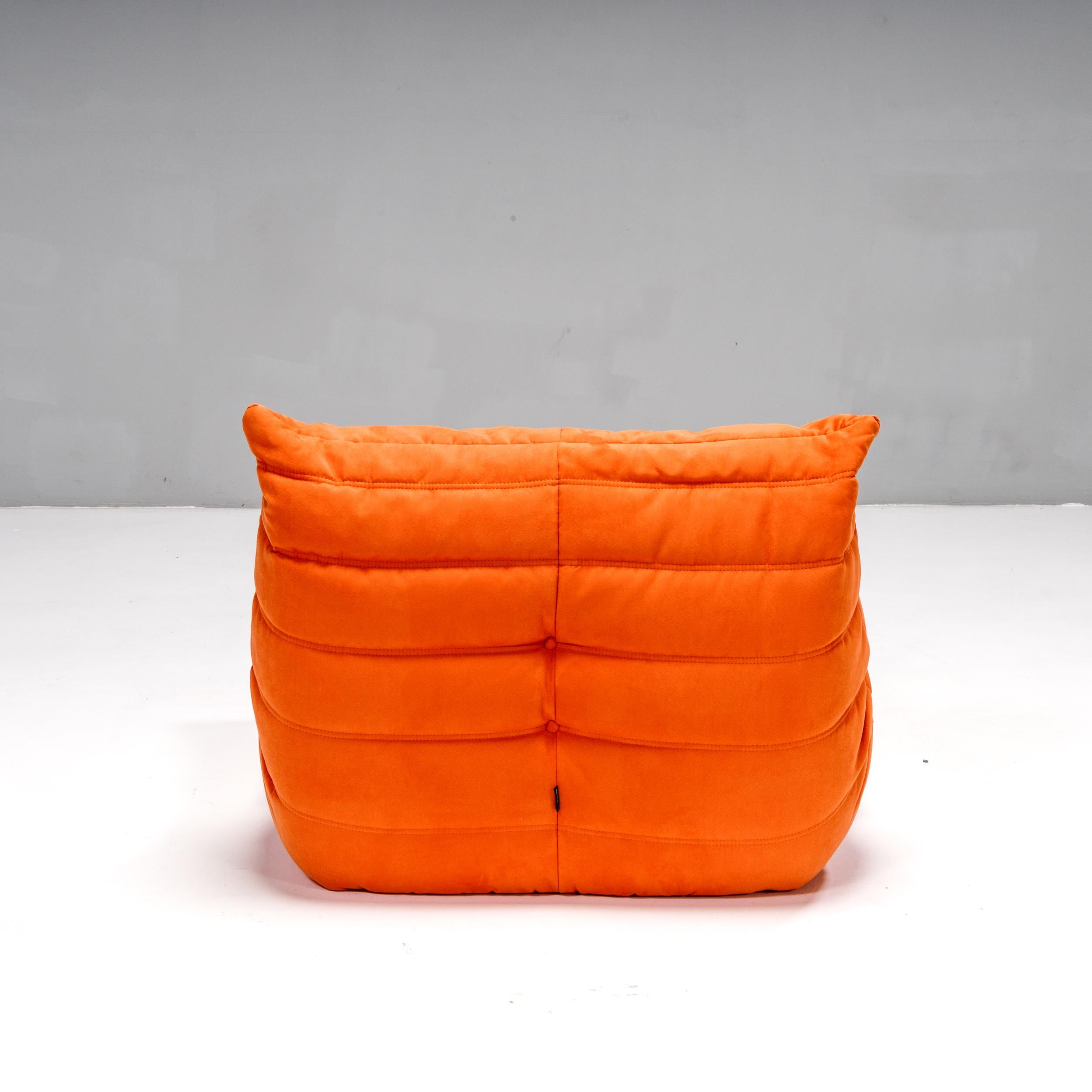 Ligne Roset by Michel Ducaroy Togo Orange Corner Modular Sofa, Set of 3 For Sale 4