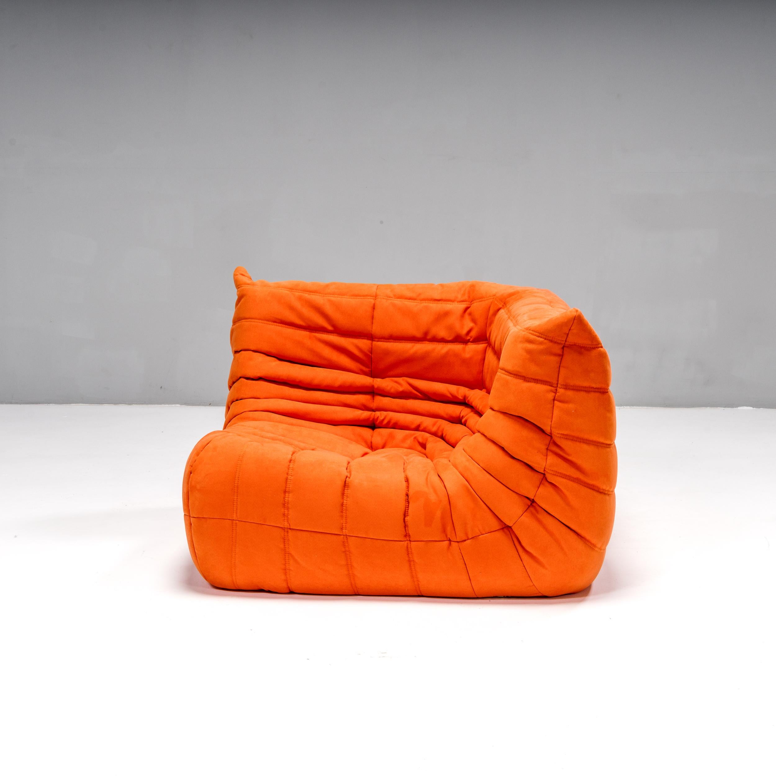 Ligne Roset by Michel Ducaroy Togo Orange Corner Modular Sofa, Set of 3 For Sale 8