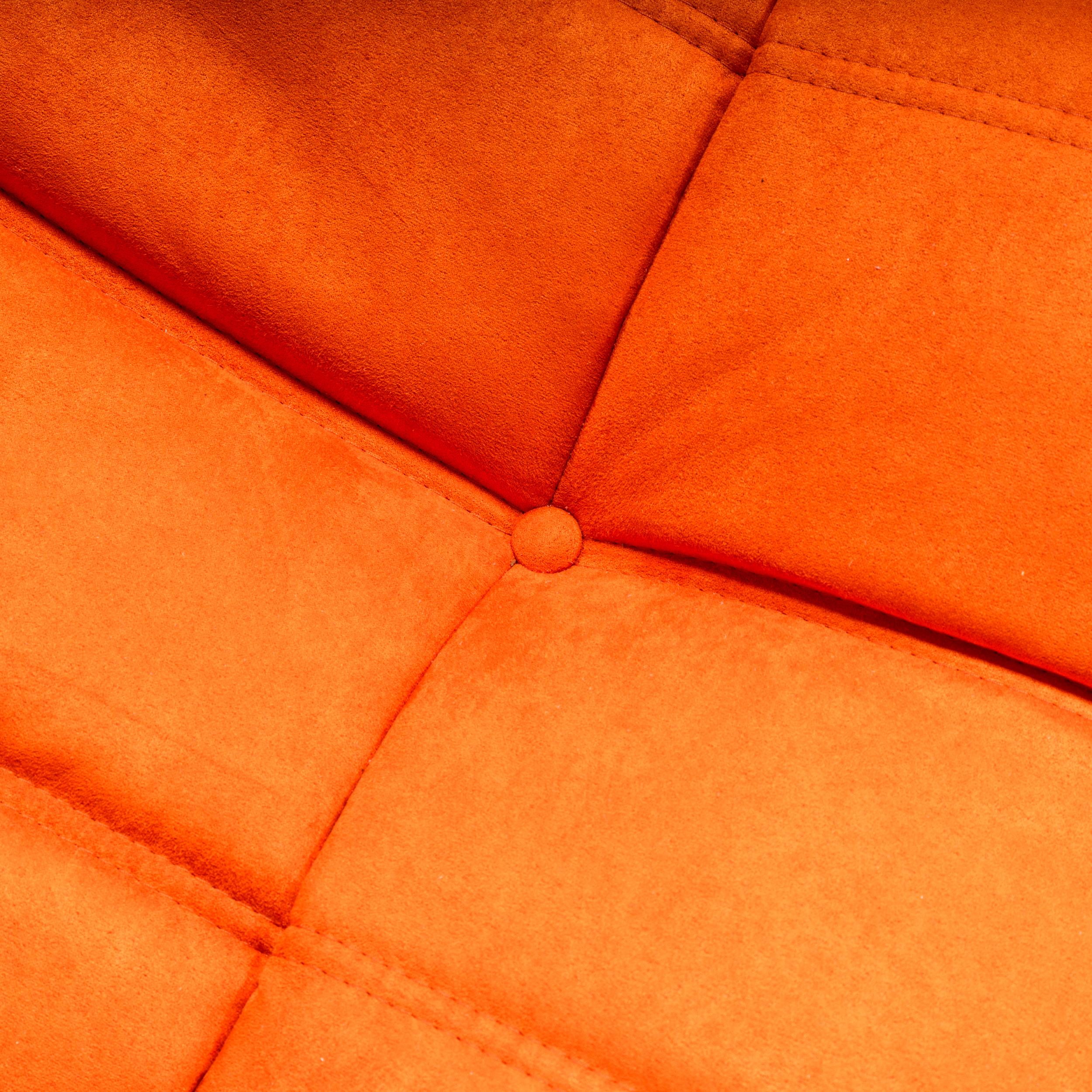 Ligne Roset by Michel Ducaroy Togo Orange Corner Modular Sofa, Set of 3 For Sale 9