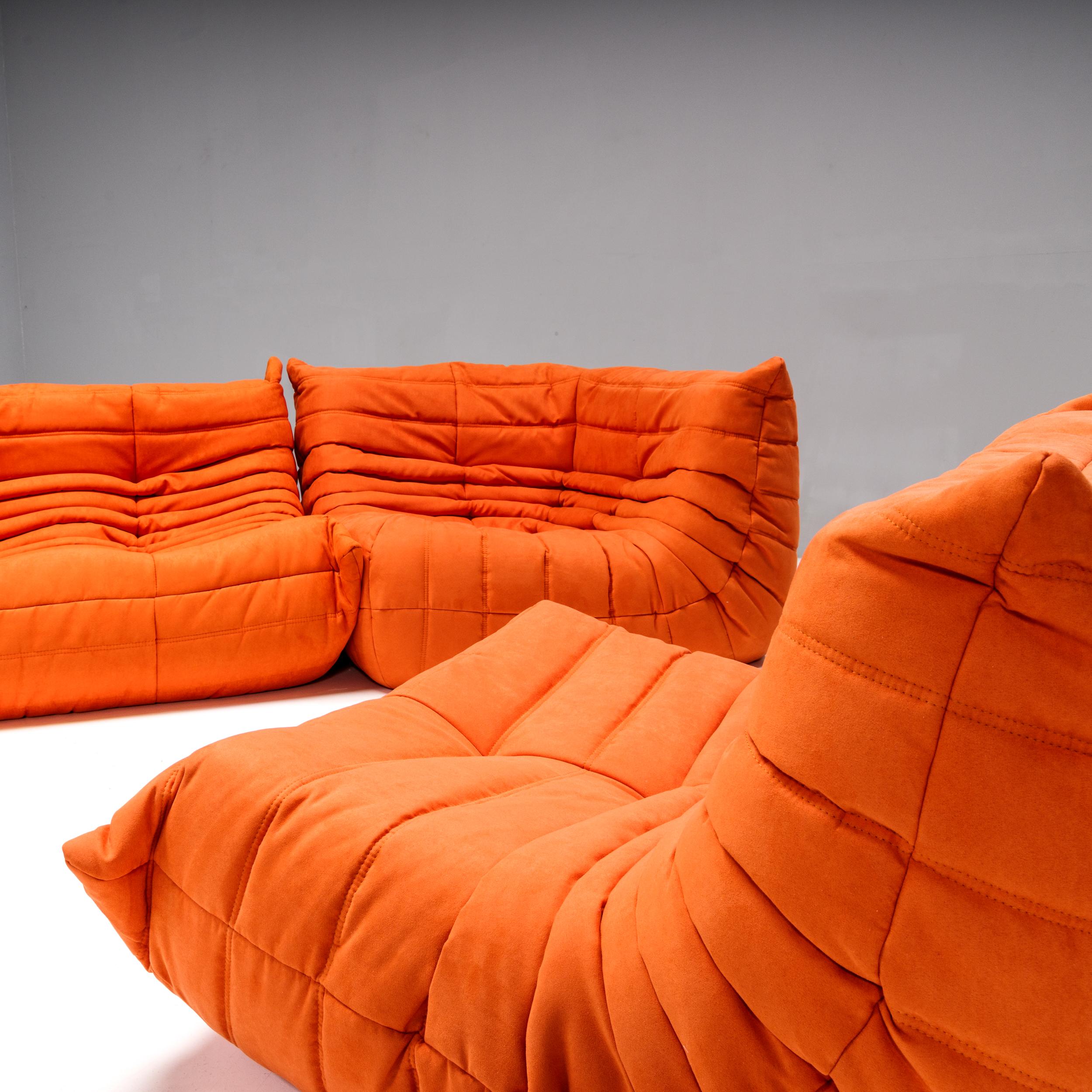 Modulares Sofa aus Ligne Roset von Michel Ducaroy Togo in Orange, 3er-Set, Eckset (Französisch) im Angebot