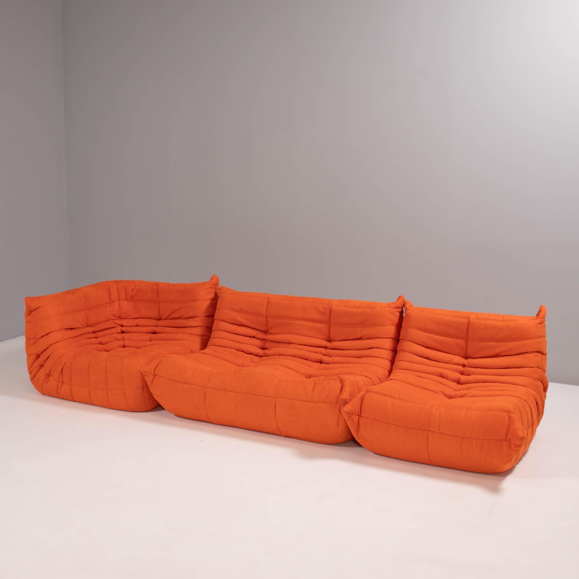 Modulares Sofa Ligne Roset von Michel Ducaroy Togo Orange, 3er-Set (Französisch)