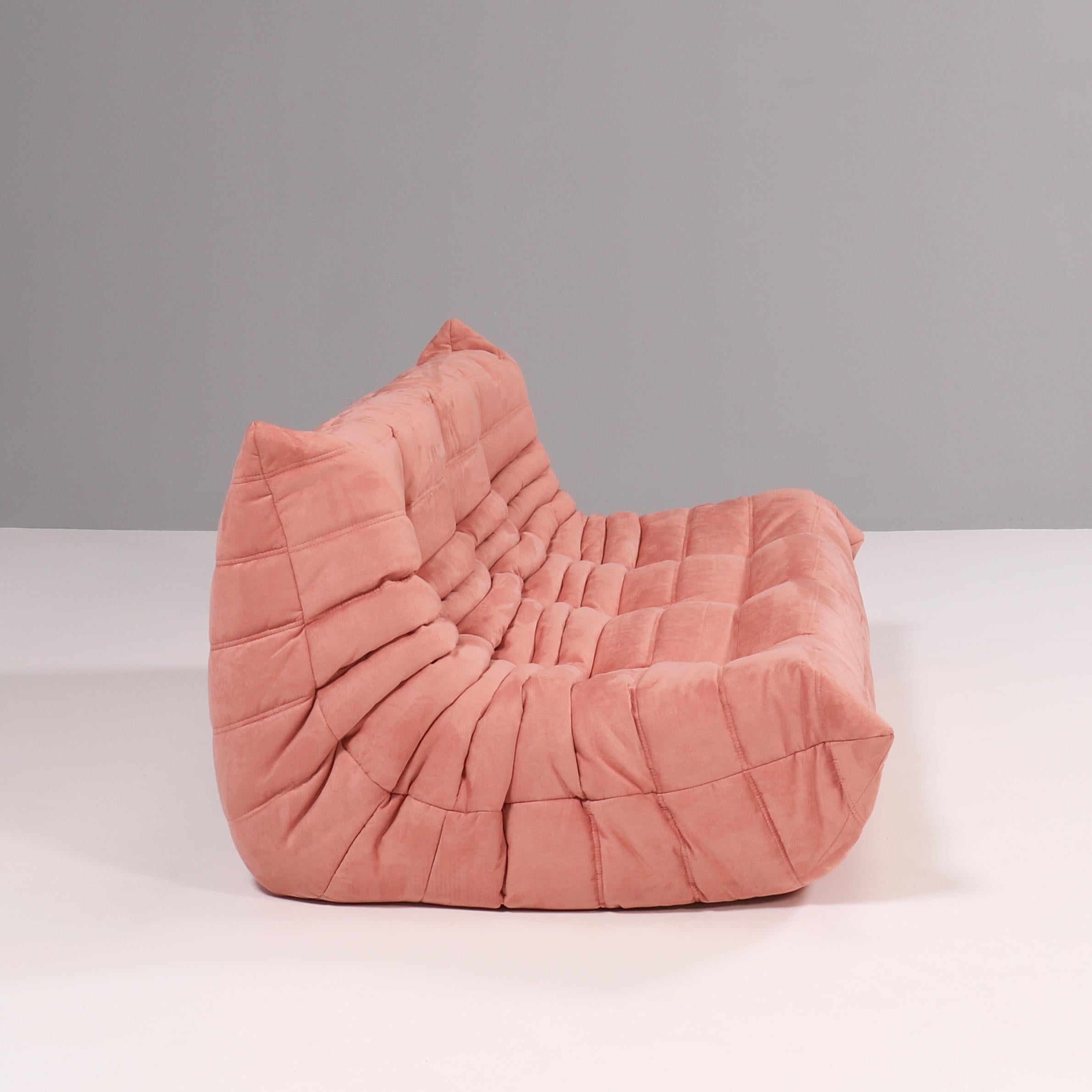 Ligne Roset by Michel Ducaroy Togo Pink Corner Modular Sofa, Set of 3 For Sale 2