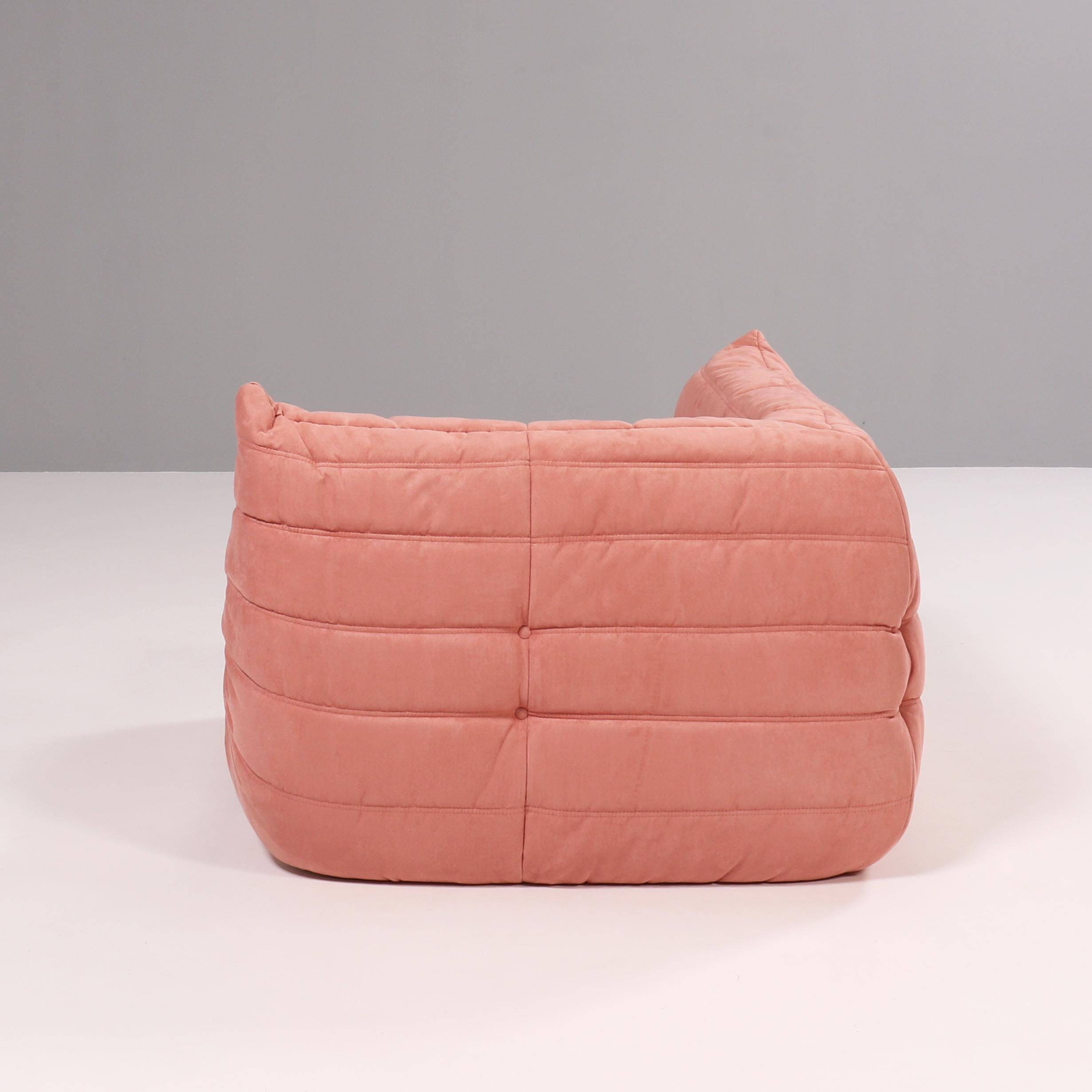 Fabric Ligne Roset by Michel Ducaroy Togo Pink Corner Modular Sofa, Set of 3