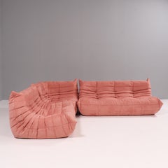 Ligne Roset by Michel Ducaroy Togo Pink Modular Sofa and Footstool, Set of 3