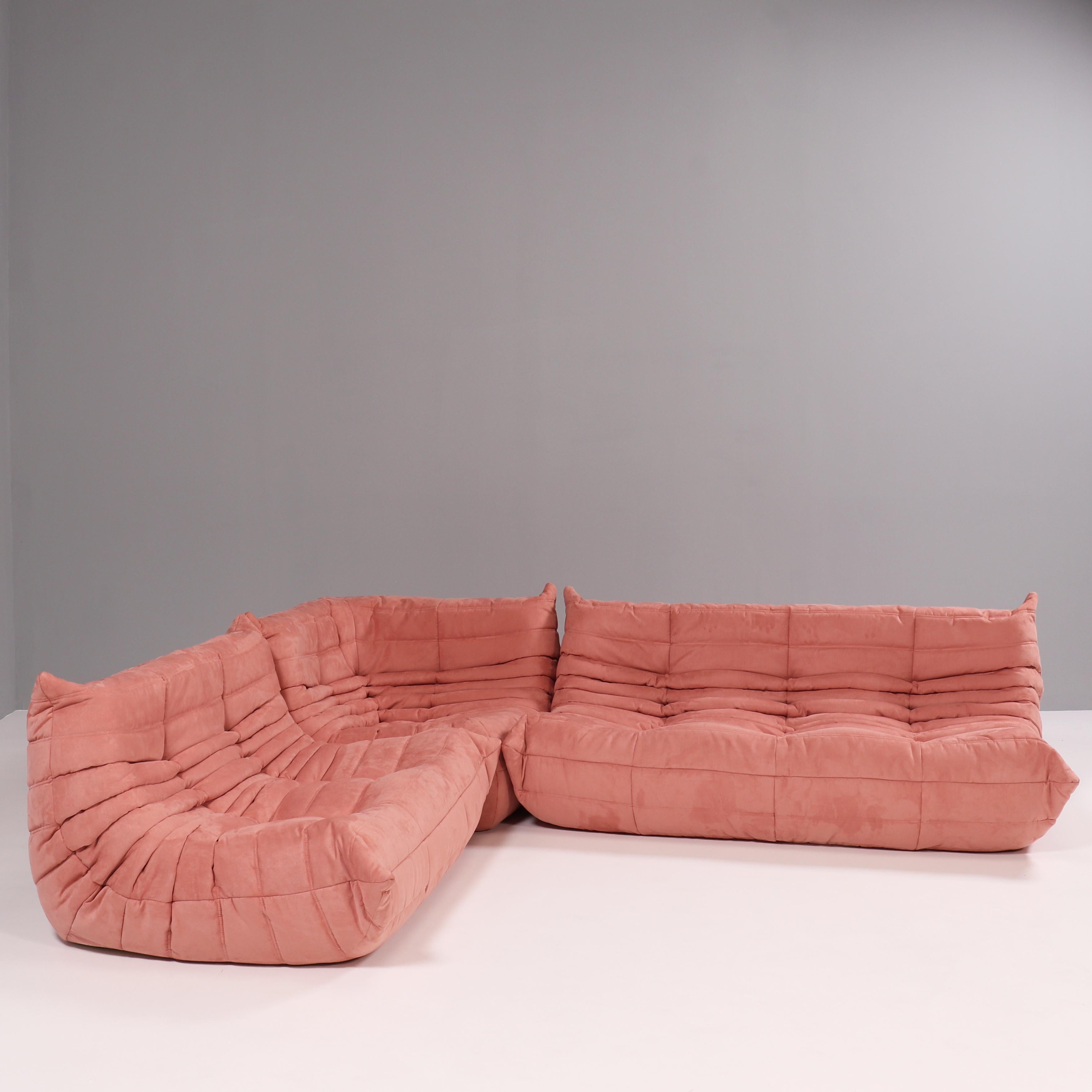 Ligne Roset by Michel Ducaroy Togo Pink Modular Sofa, Set of 8 1