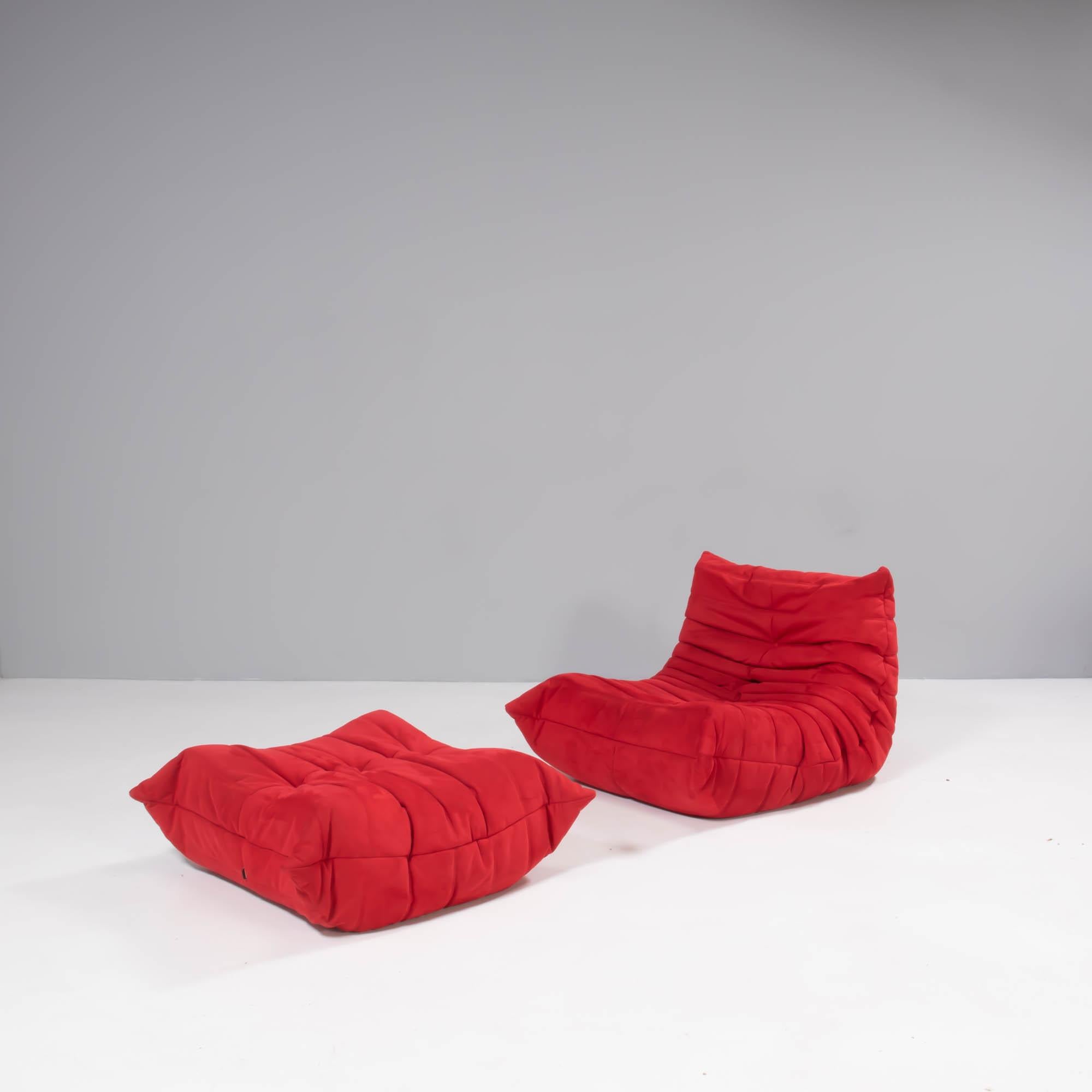 The iconic Togo sofa, originally designed by Michel Ducaroy for Ligne Roset in 1973, has become a design mid century classic.

This fireside armchair and footstool is incredibly versatile and can be used alone or paired with other pieces from the