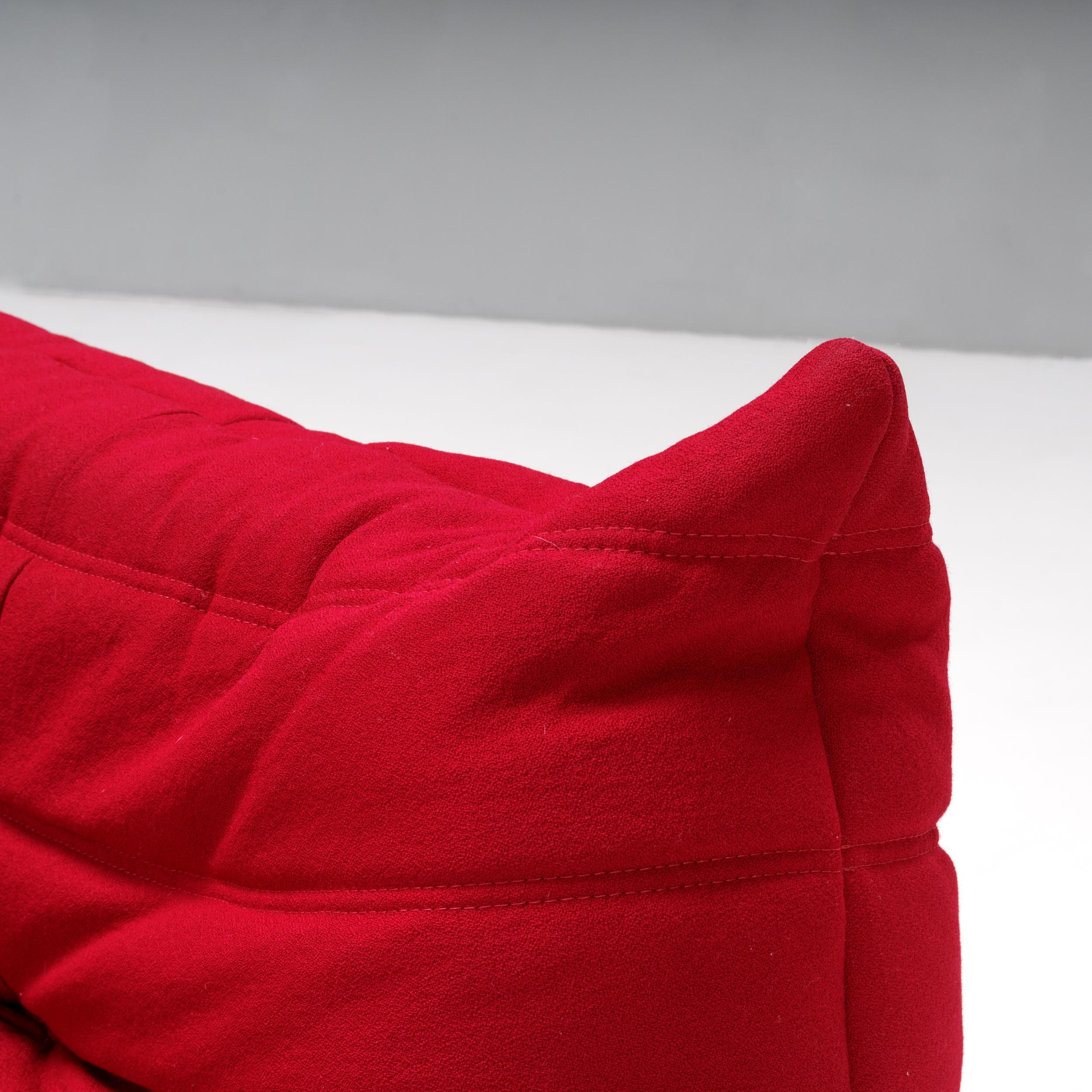 Ligne Roset by Michel Ducaroy Togo Red Corner Modular Sofa, Set of 3 2