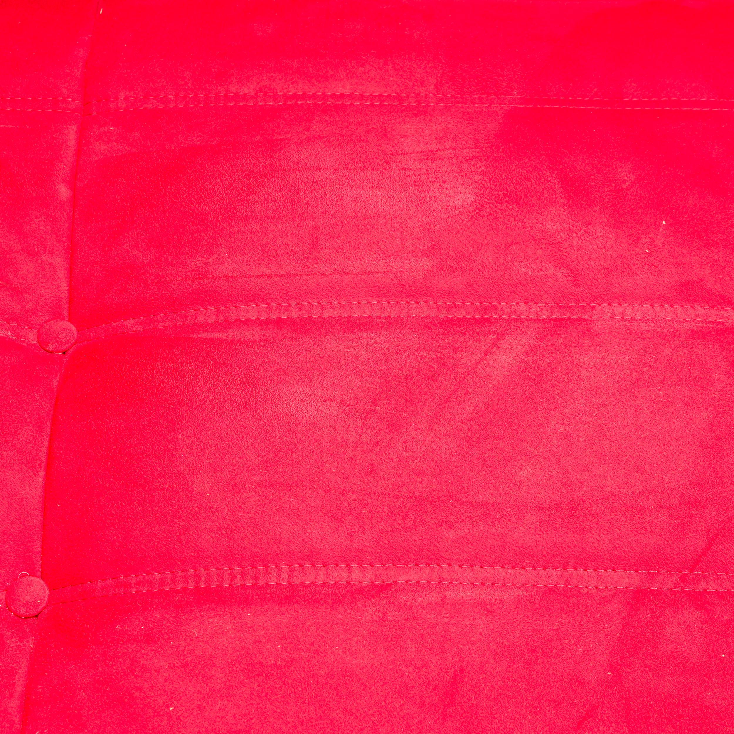 Ligne Roset by Michel Ducaroy Togo Red Alcantara Sectional Sofa, Set of 3 12