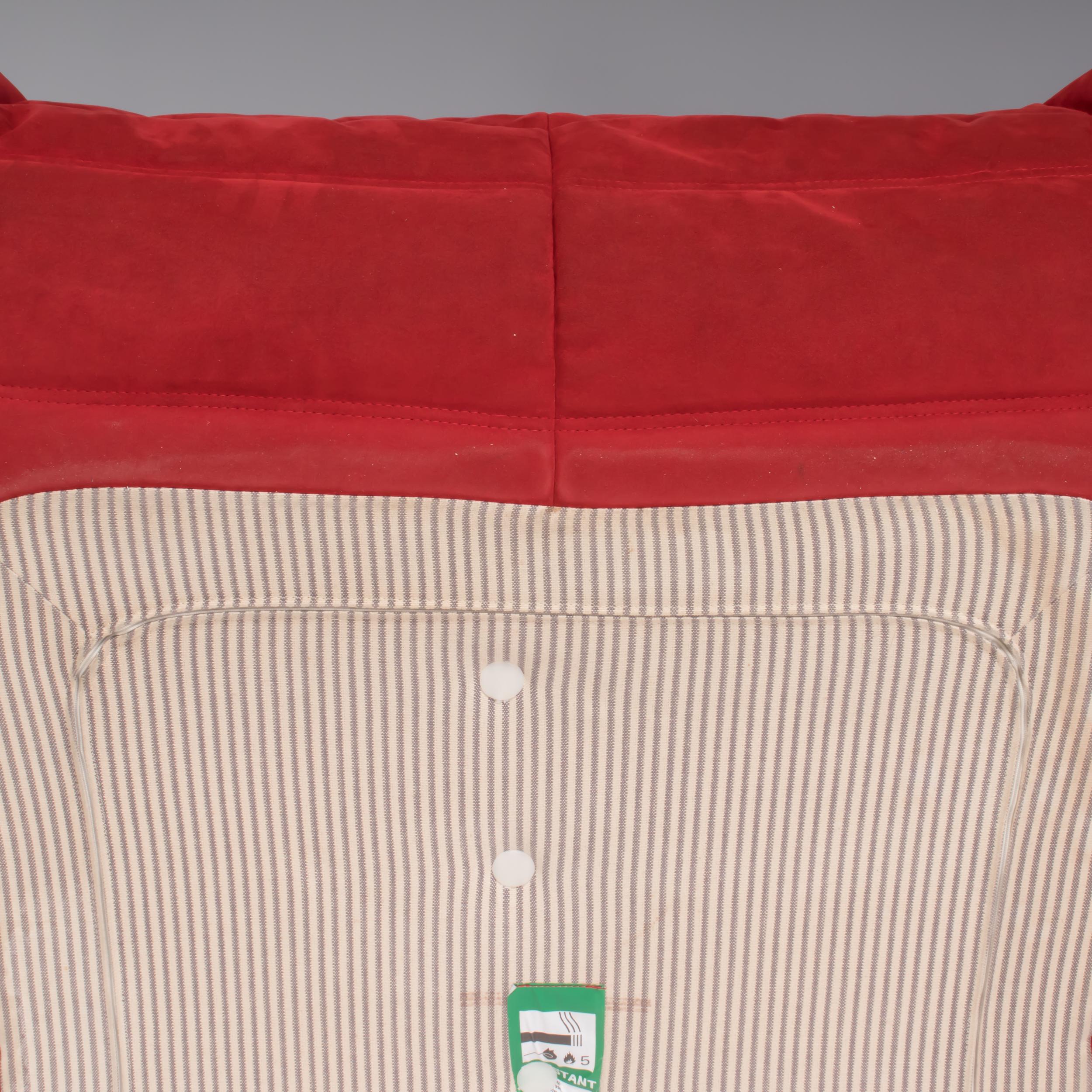 Ligne Roset by Michel Ducaroy Togo Red Alcantara Sofa and Armchairs, Set of 5 8