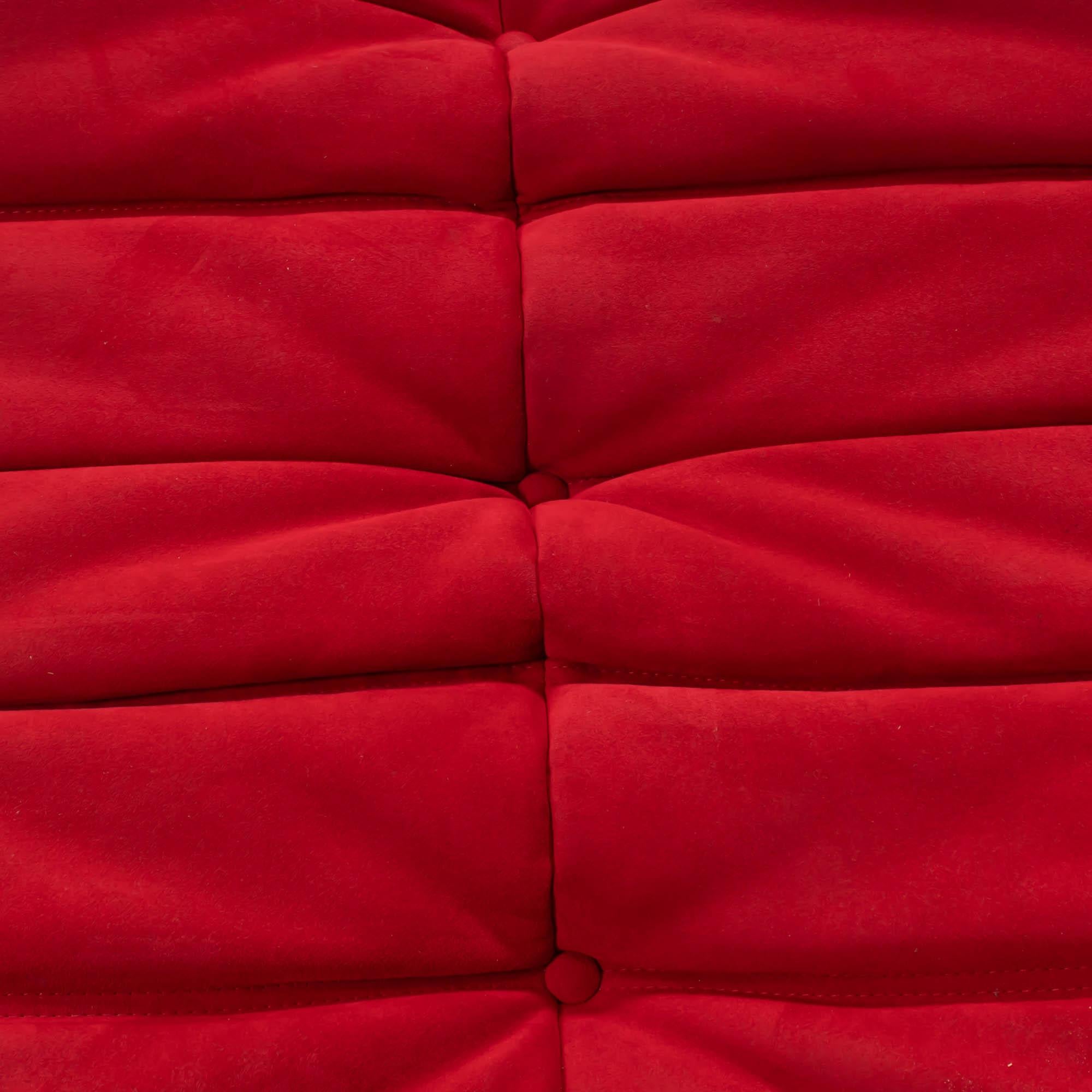 Contemporary Ligne Roset by Michel Ducaroy Togo Red Footstool