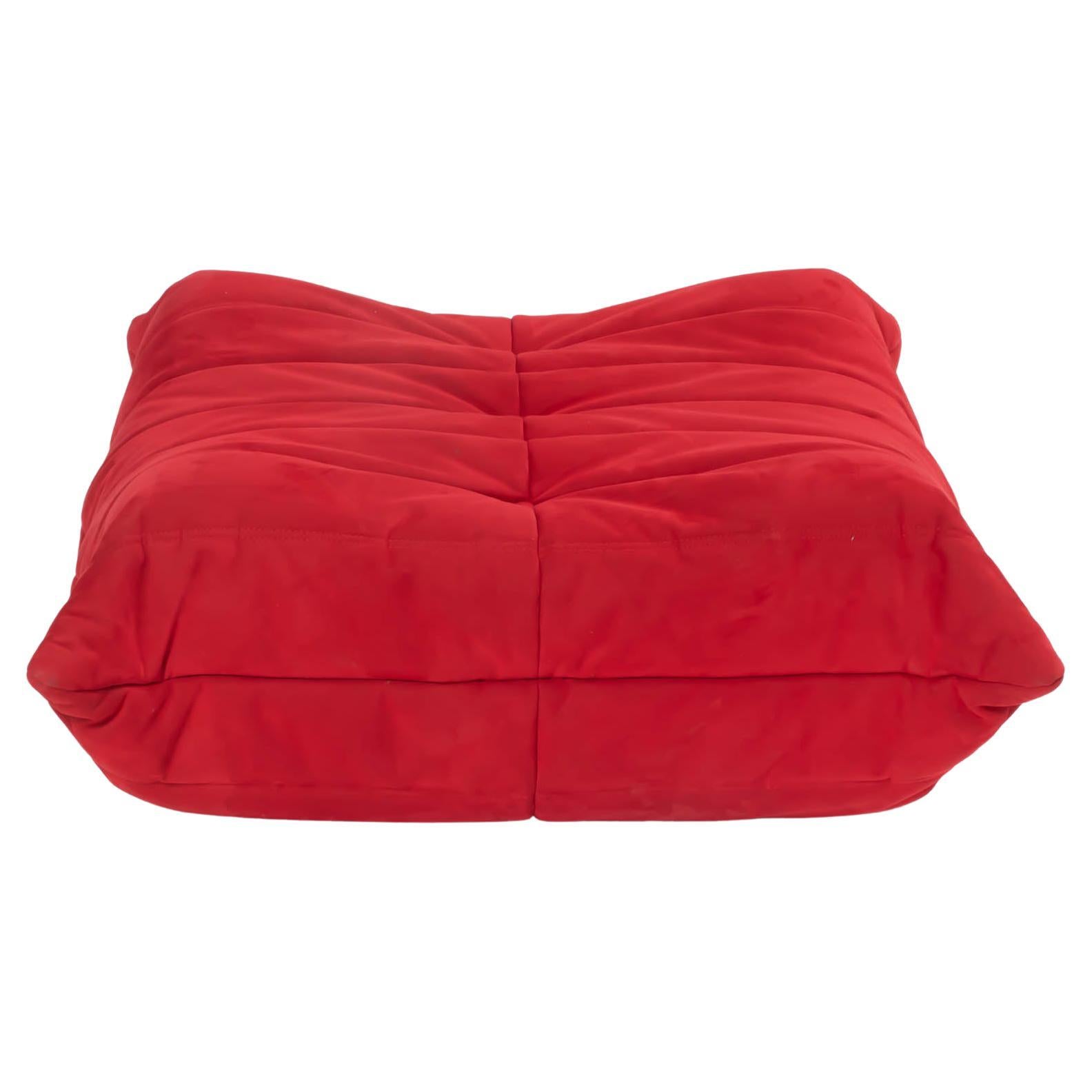 Ligne Roset by Michel Ducaroy Togo Red Footstool