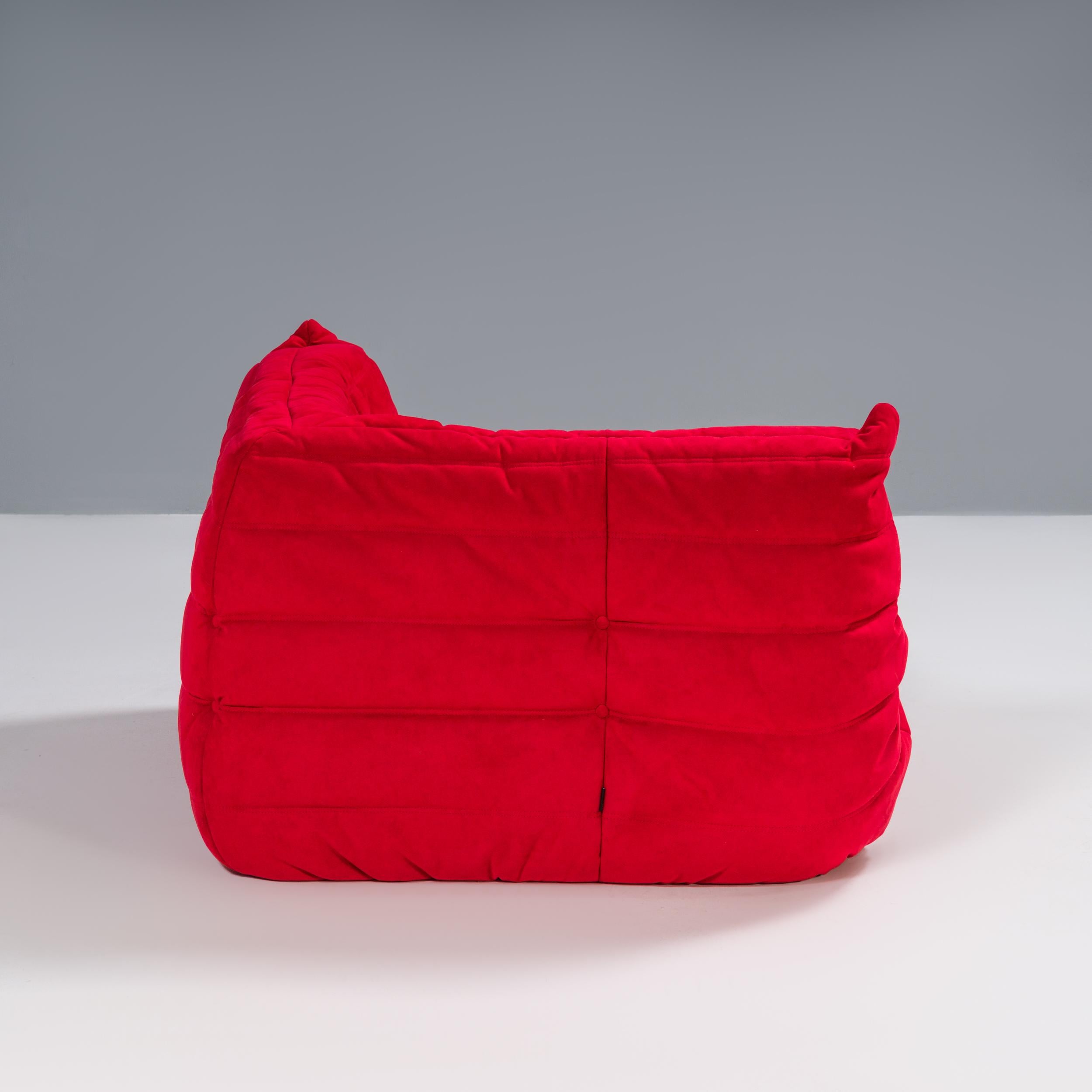 Ligne Roset by Michel Ducaroy Togo Red Modular Sofa, Set of 3 2