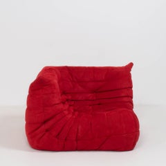 Ligne Roset by Michel Ducaroy Togo Red Suede Corner Sofa