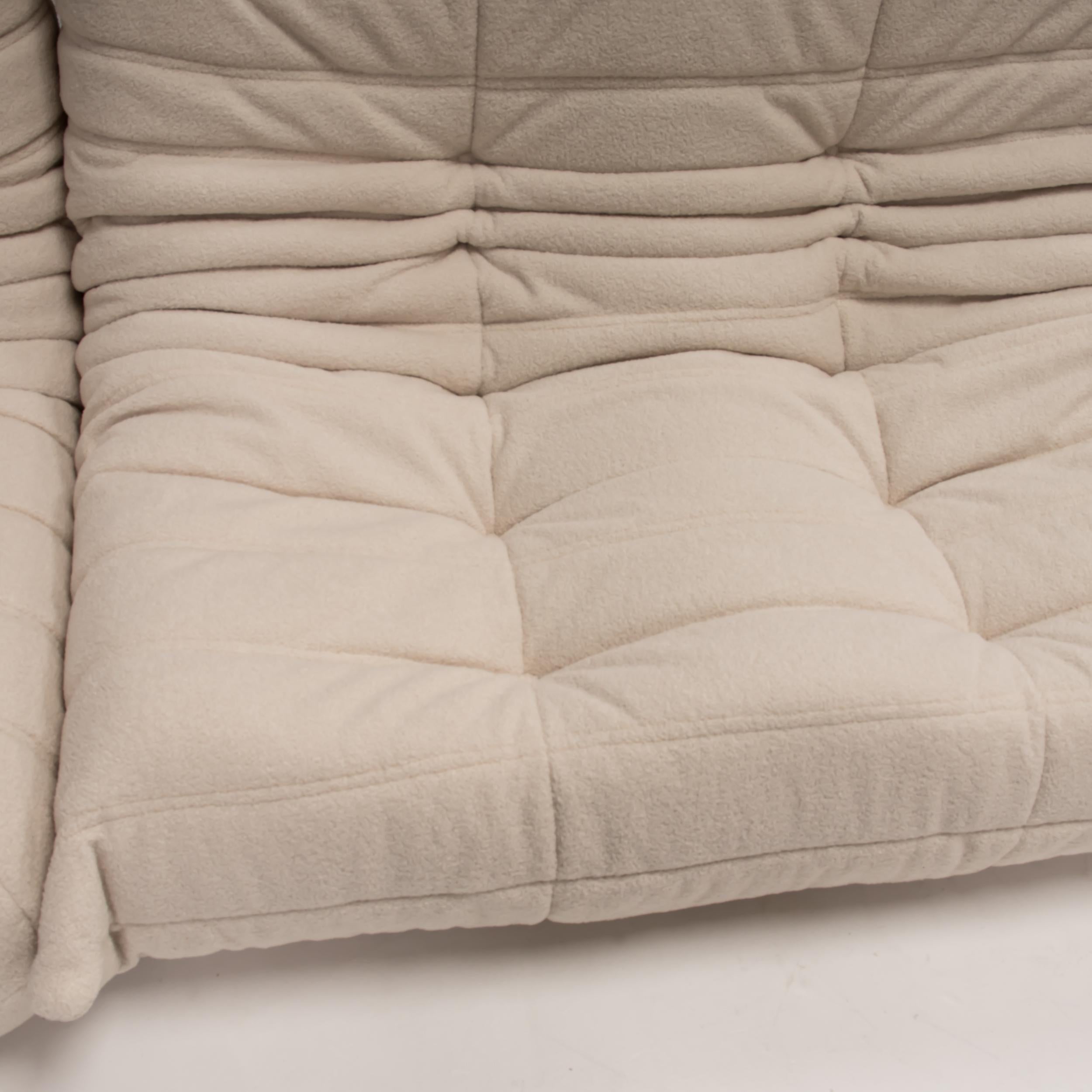 Ligne Roset by Michel Ducaroy Togo White Boucle Modular Sofa, Set of 5 1