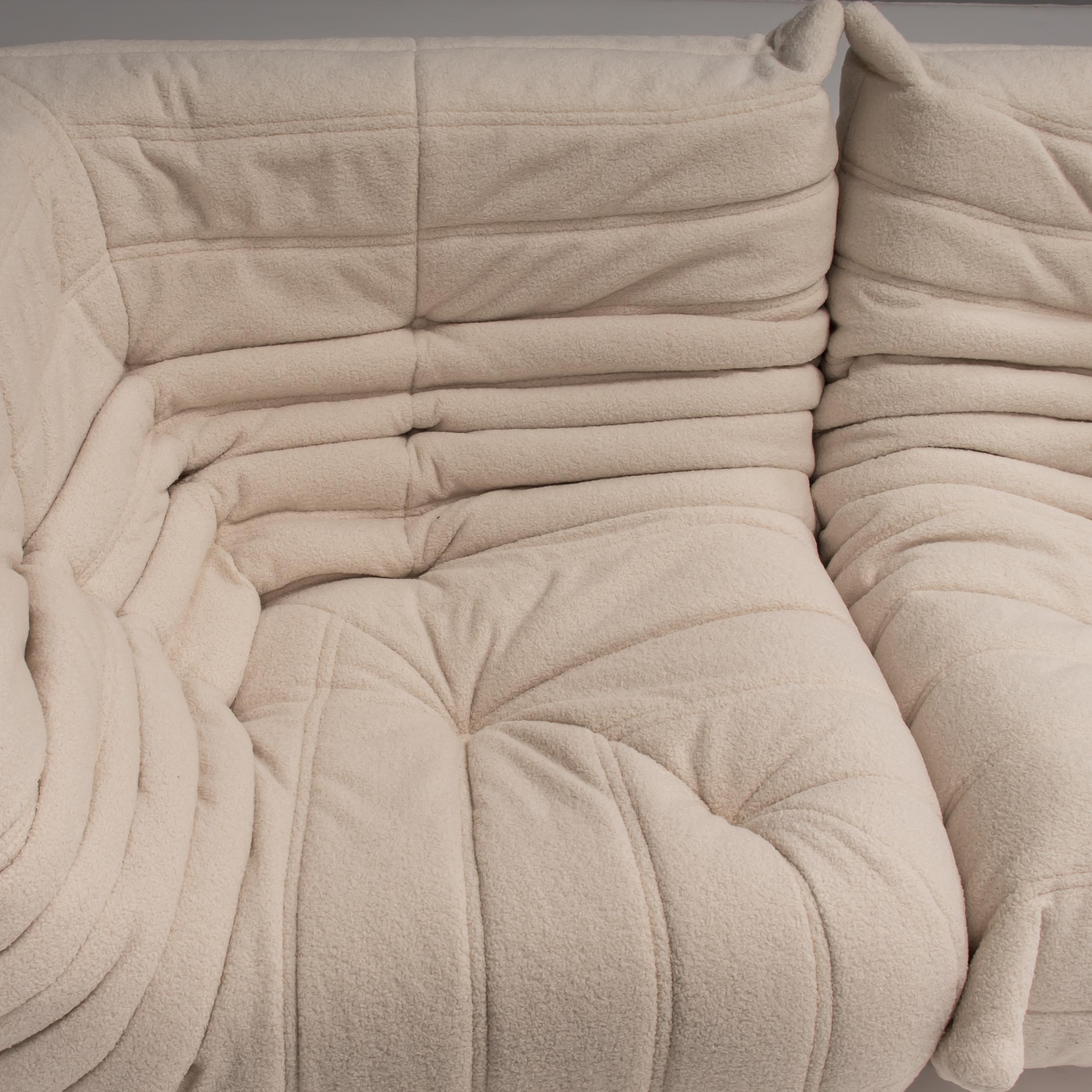 Ligne Roset by Michel Ducaroy Togo White Boucle Modular Sofa, Set of 5 2