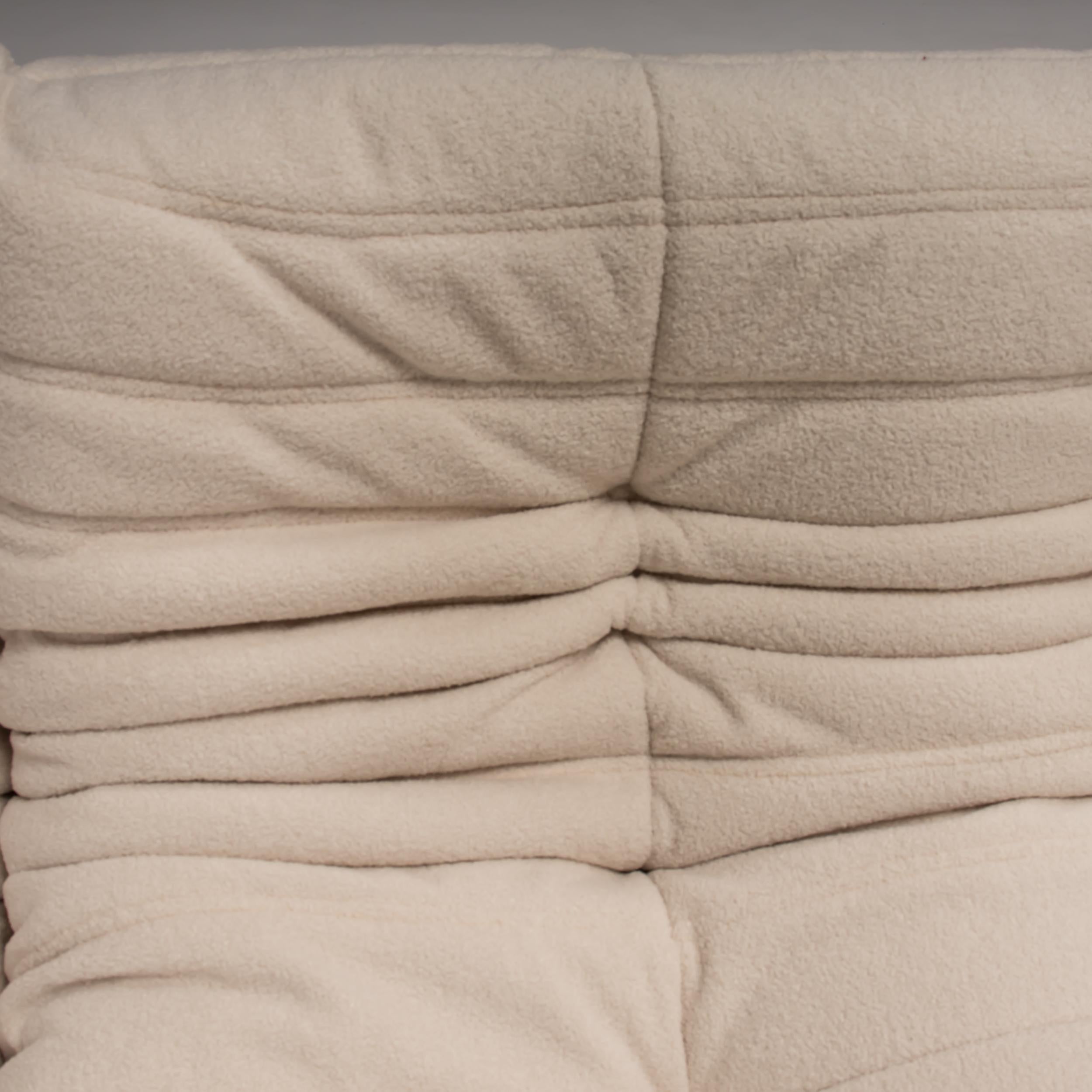 Ligne Roset by Michel Ducaroy Togo White Boucle Modular Sofa, Set of 5 4