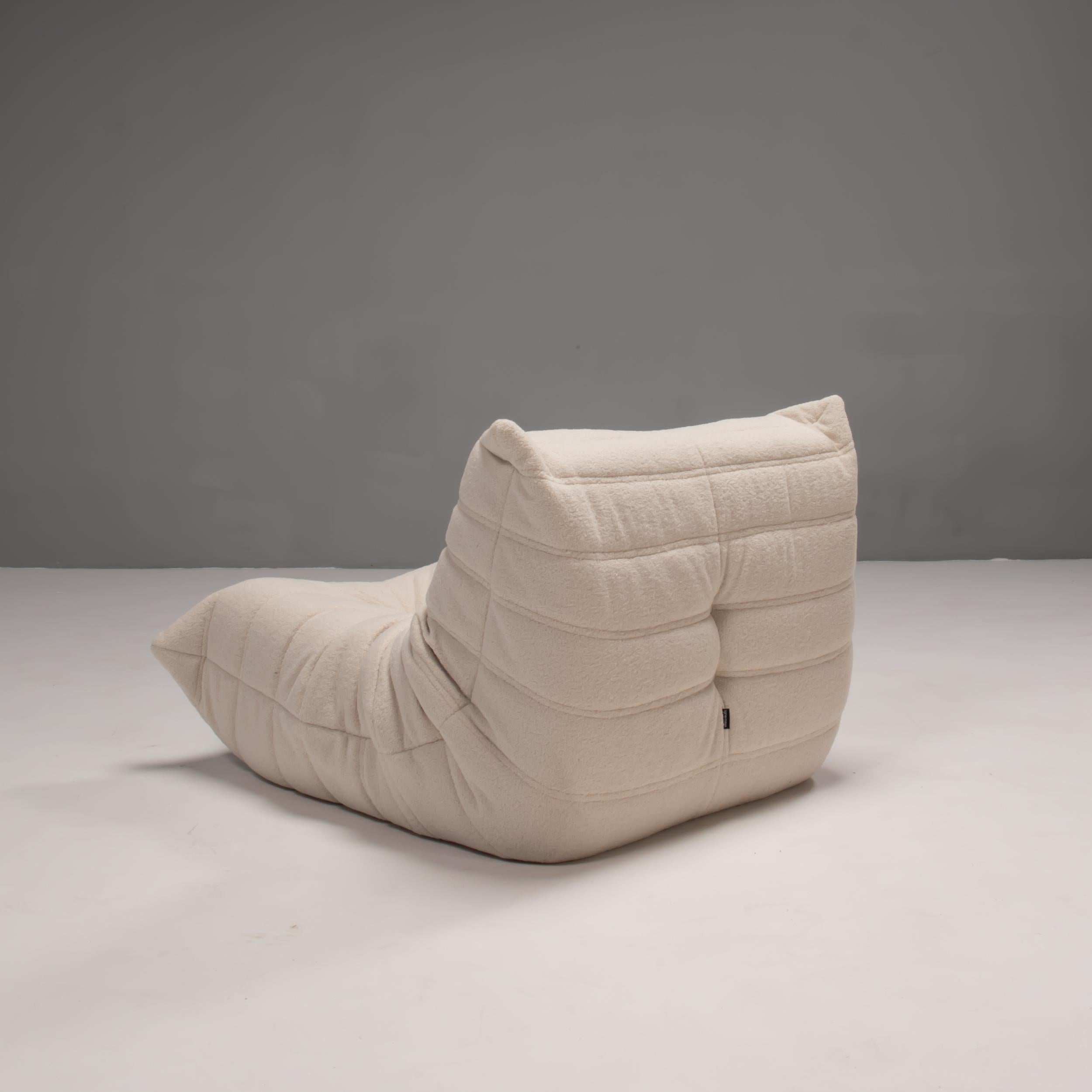20th Century Ligne Roset by Michel Ducaroy Togo White Boucle Modular Sofa, Set of 5