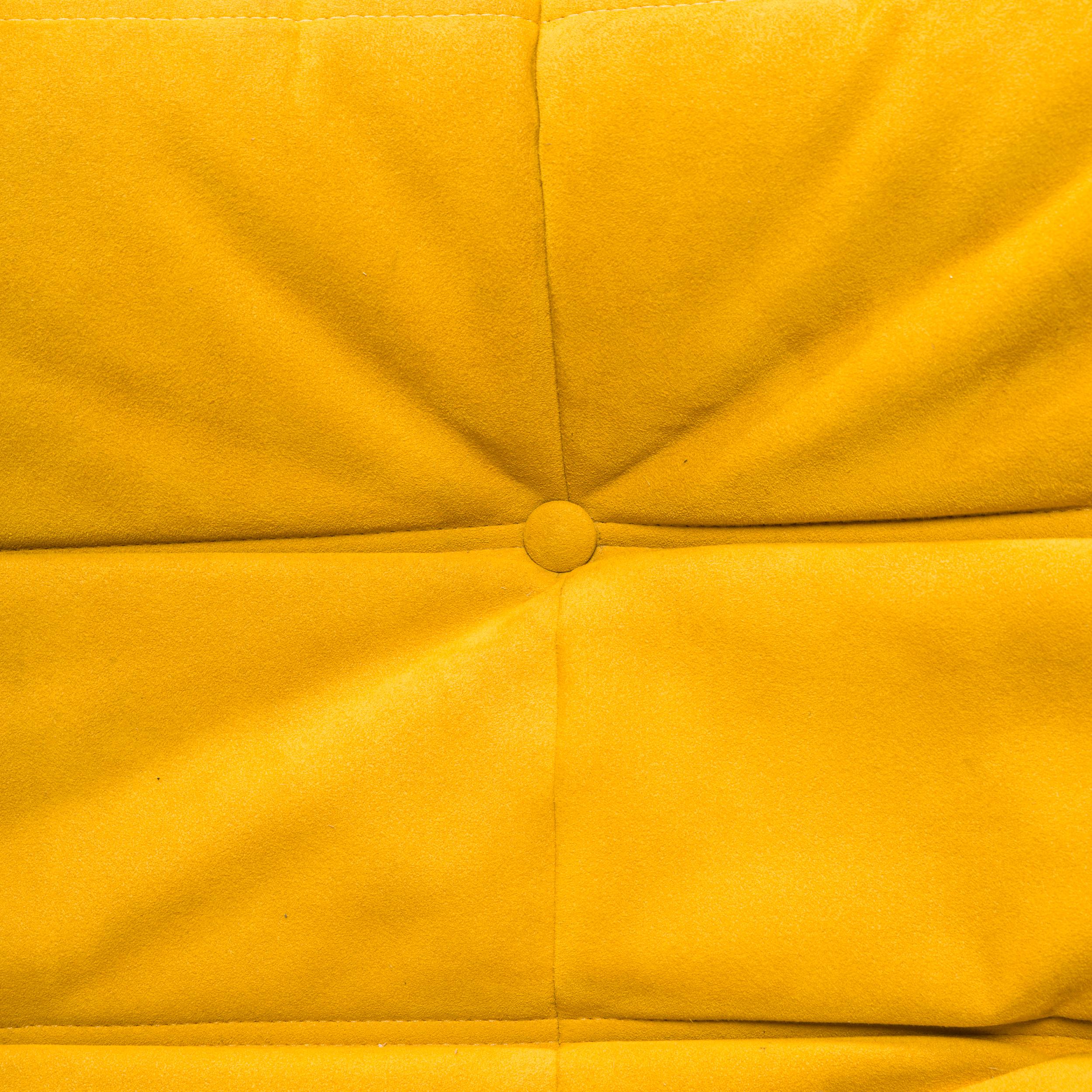  Ligne Roset by Michel Ducaroy Togo Yellow Alcantara Modular Sofas, Set of 5 11