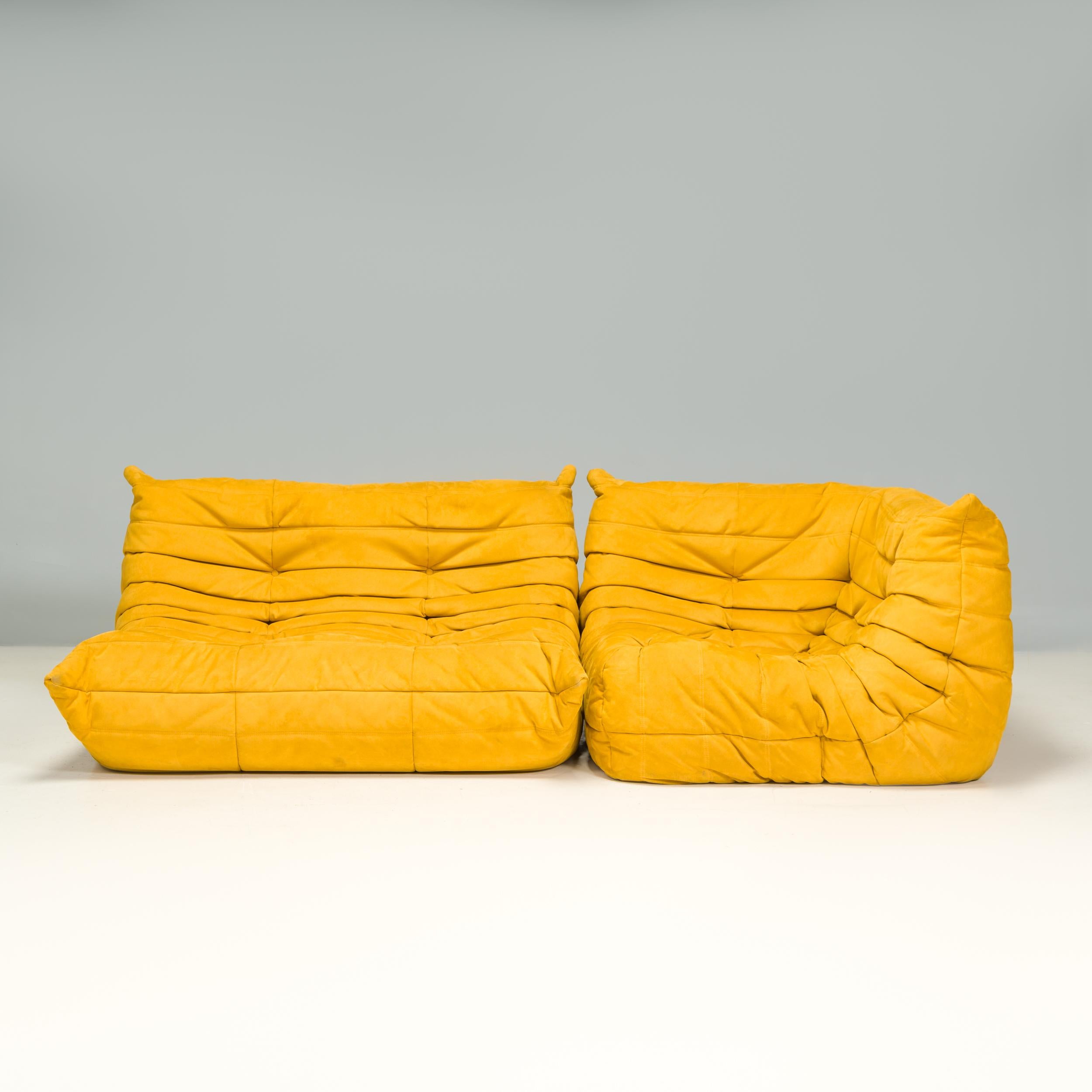  Ligne Roset by Michel Ducaroy Togo Yellow Alcantara Modular Sofas, Set of 5 In Good Condition In London, GB
