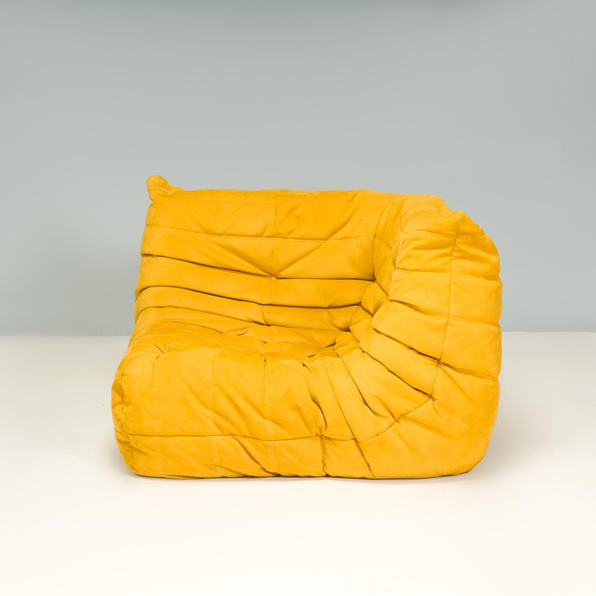  Ligne Roset by Michel Ducaroy Togo Yellow Alcantara Modular Sofas, Set of 5 3