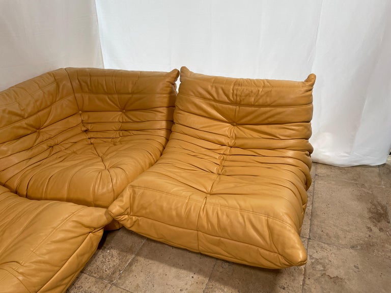 Ligne Roset by Michel Ducaroy Togo Yellow leather Modular Sofa Set of 4 at  1stDibs | ligne roset togo
