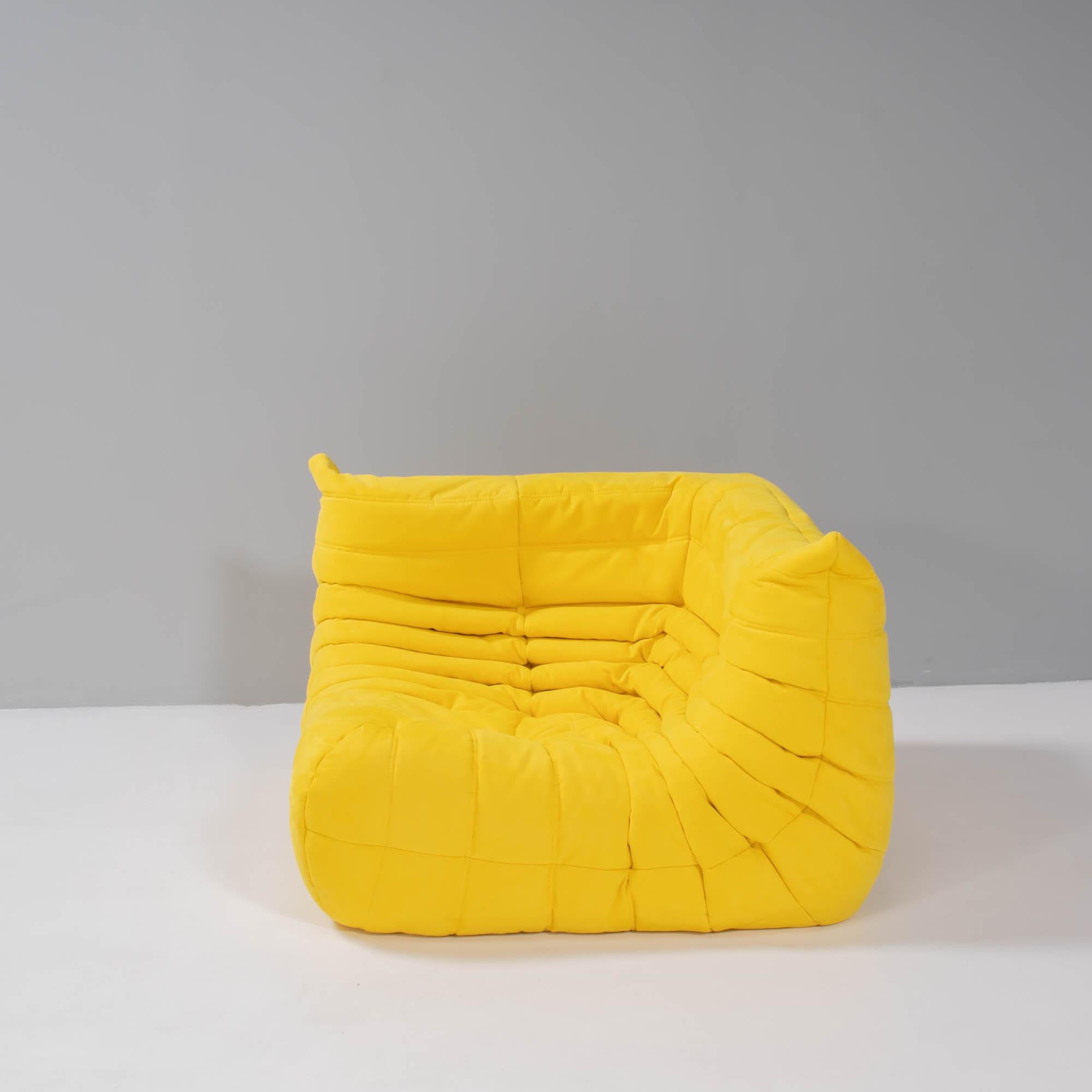 Late 20th Century Ligne Roset by Michel Ducaroy Togo Yellow Modular Sofa, Set of Three For Sale