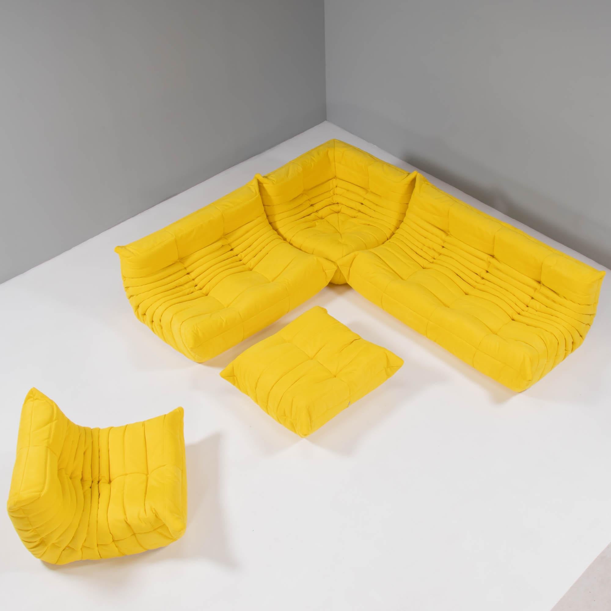 Ligne Roset by Michel Ducaroy Togo Yellow Sofa and Footstool, Set of Five For Sale 5