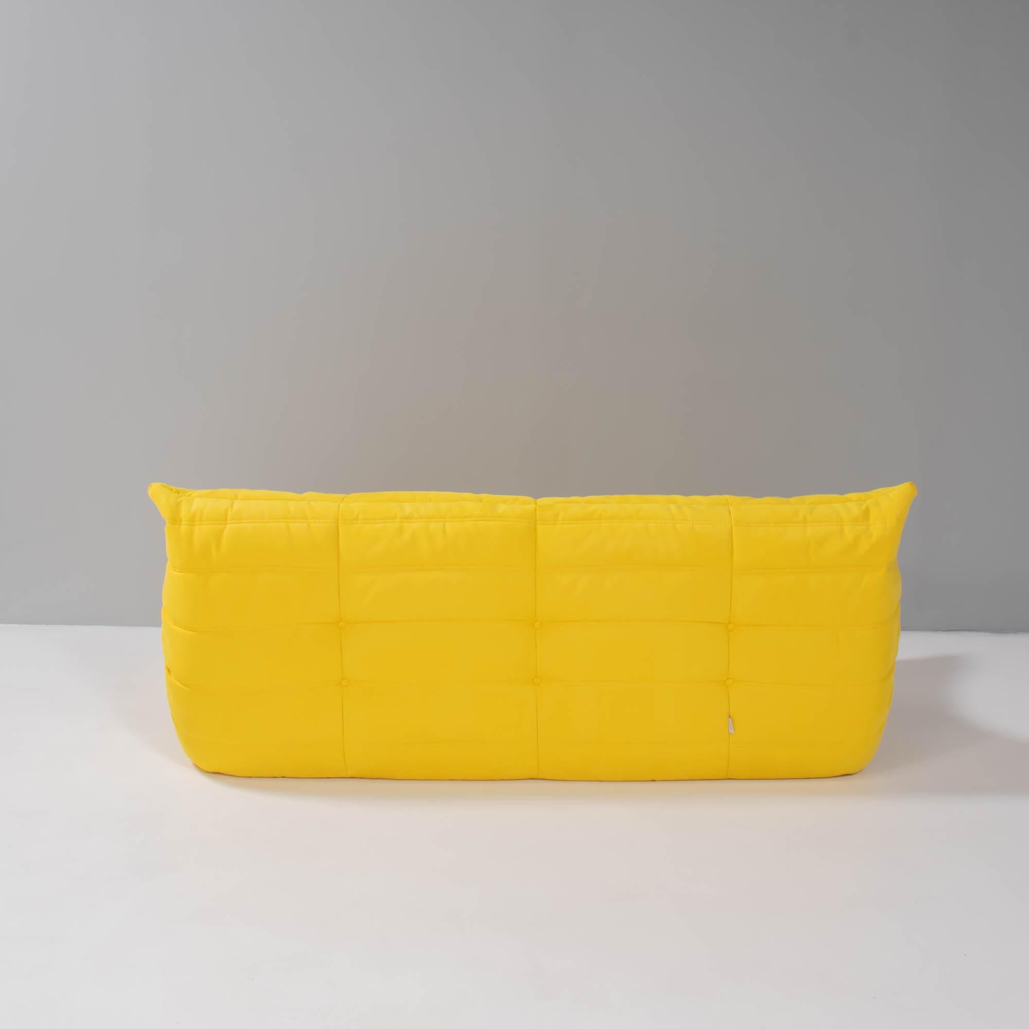 Ligne Roset by Michel Ducaroy Togo Yellow Sofa and Footstool, Set of Five For Sale 1