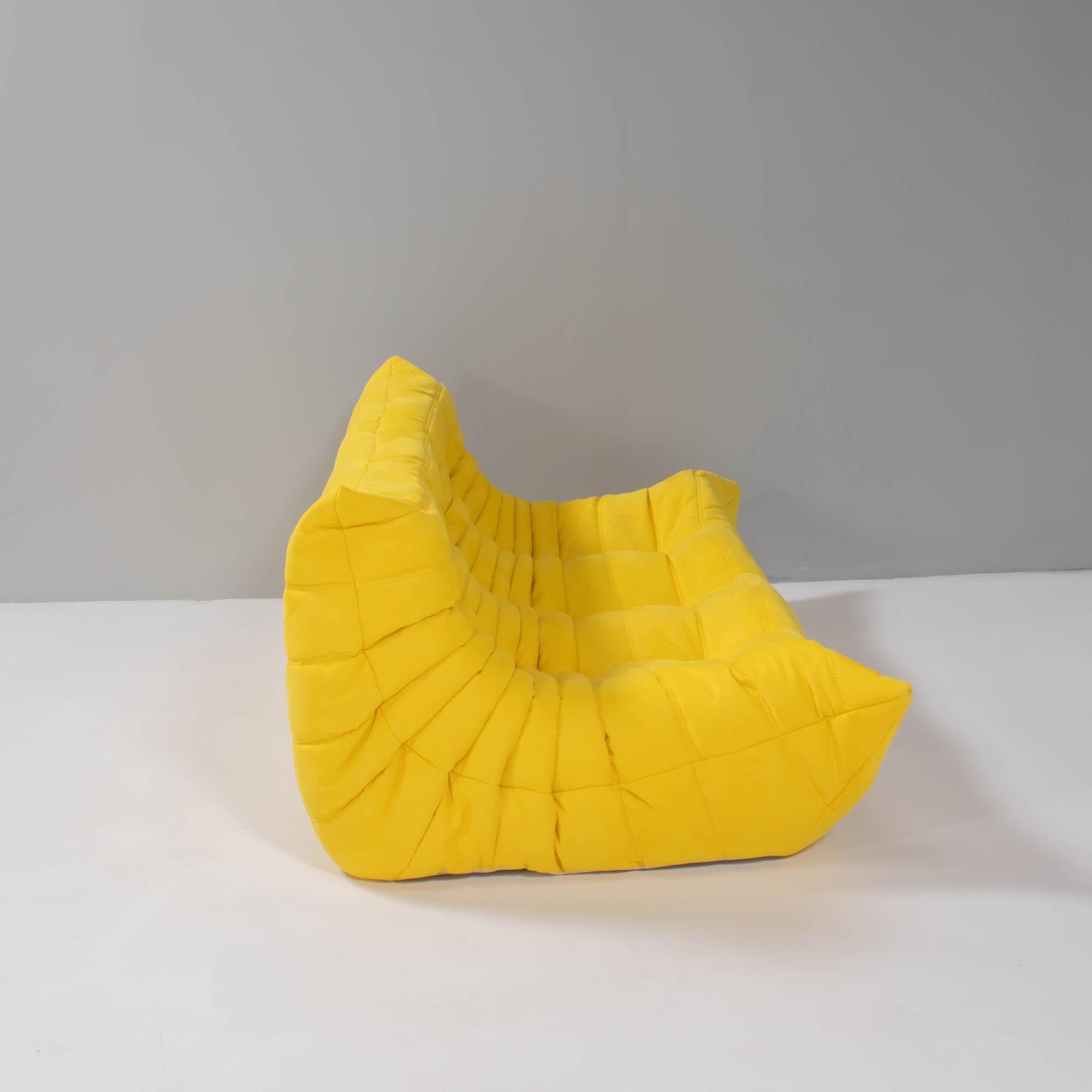 Ligne Roset by Michel Ducaroy Togo Yellow Sofa and Footstool, Set of Five For Sale 2