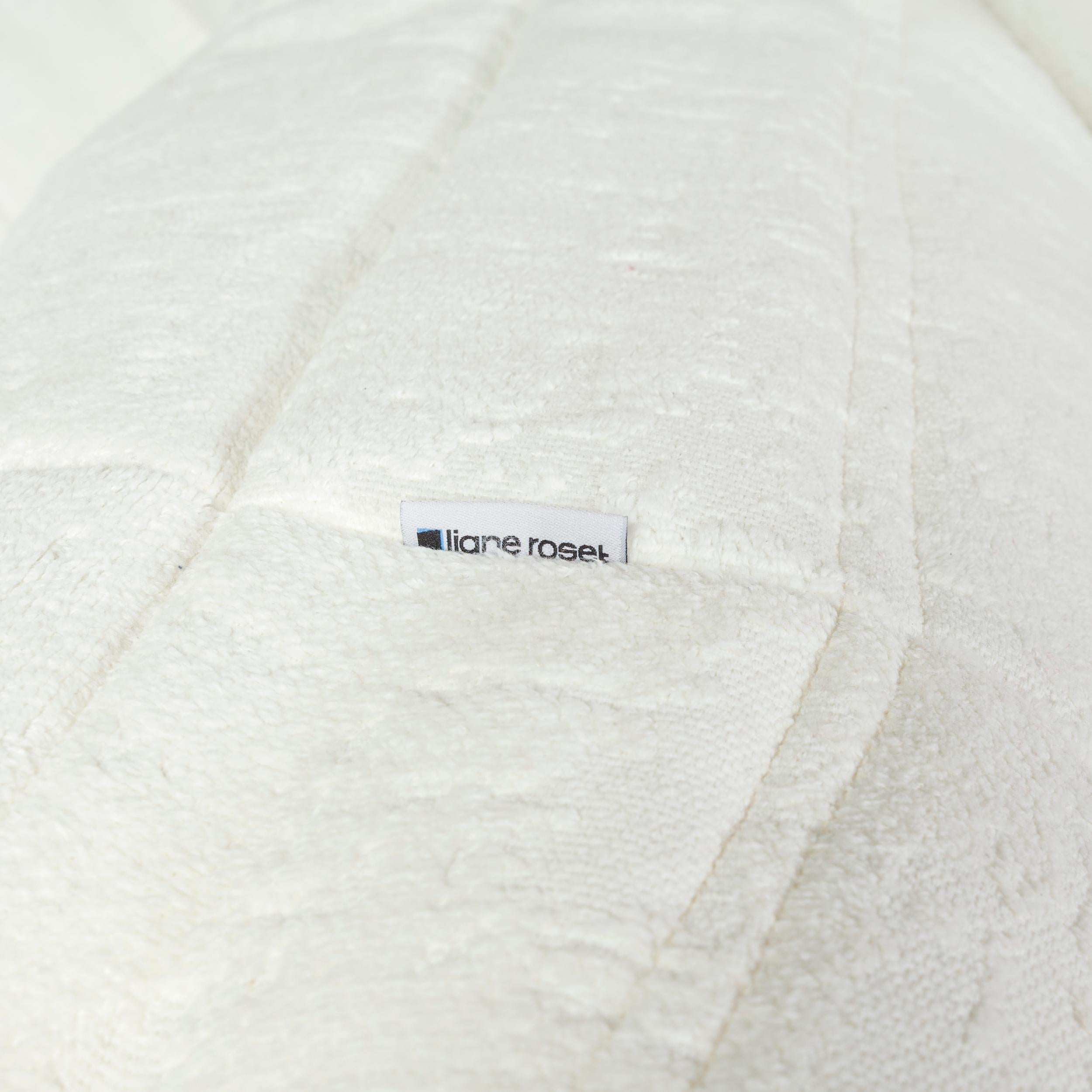 Ligne Roset by Michel Ducaroy White Bouclé Togo Sofa and Footstool, Set of Five 2