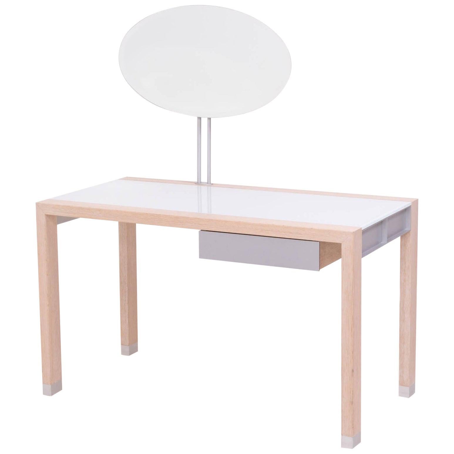 Ligne Roset by Peter Maly Lumeo White Dressing Table with Mirror