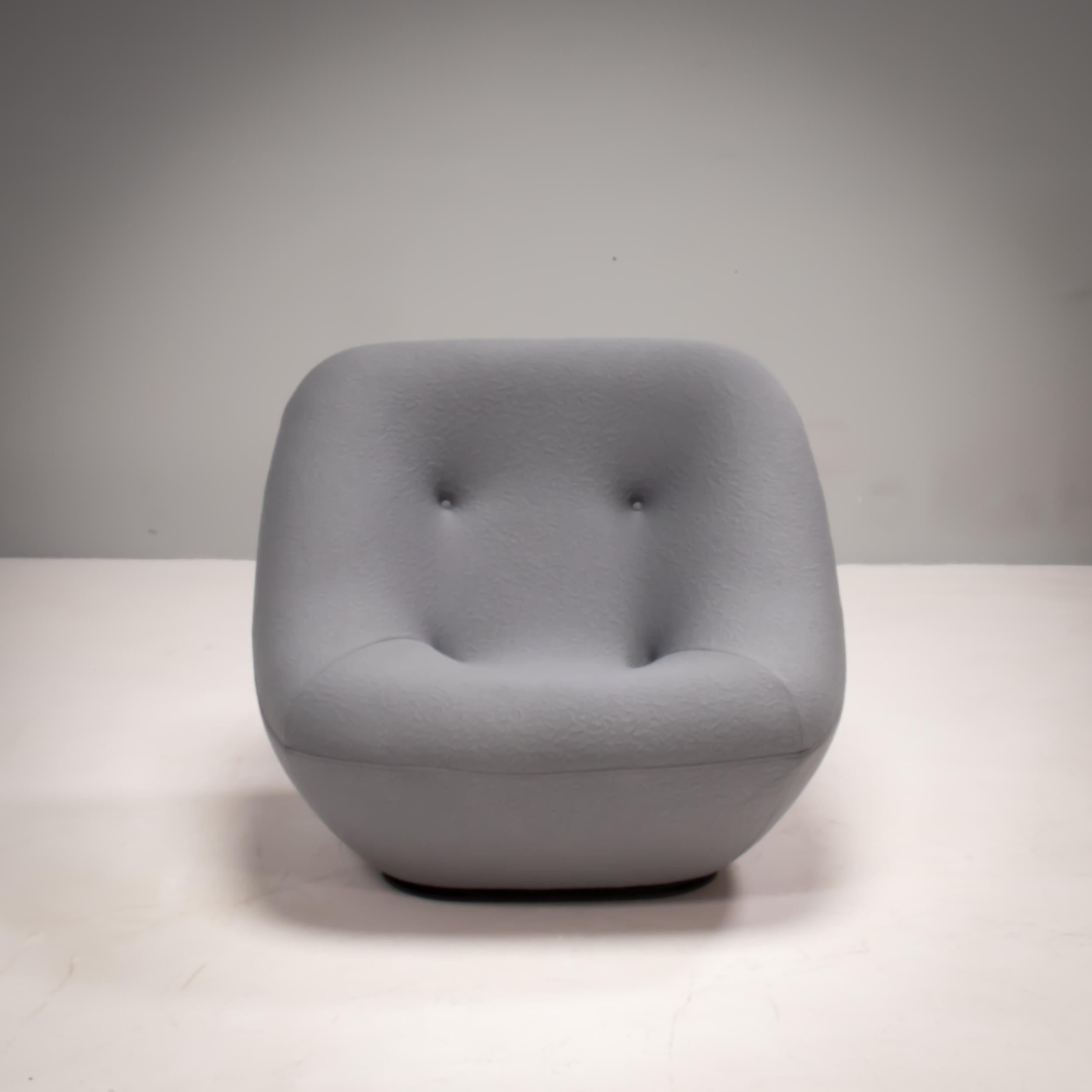 Originally designed by Pierre Paulin in 1975, the Bonnie armchair became an instant design icon and was reissued by Ligne Roset in 2018.

The chair has a sculptural form, with a scooped out seat and is fully upholstered in the grey original