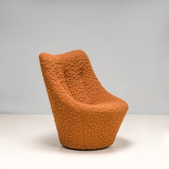 Ligne Roset by Pierre Paulin Sillón giratorio con respaldo alto Anda marrón chocolate