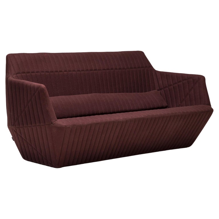 Ligne Roset by Ronan and Bouroullec Facett Brown Wool Faceted Sofa For Sale  at 1stDibs