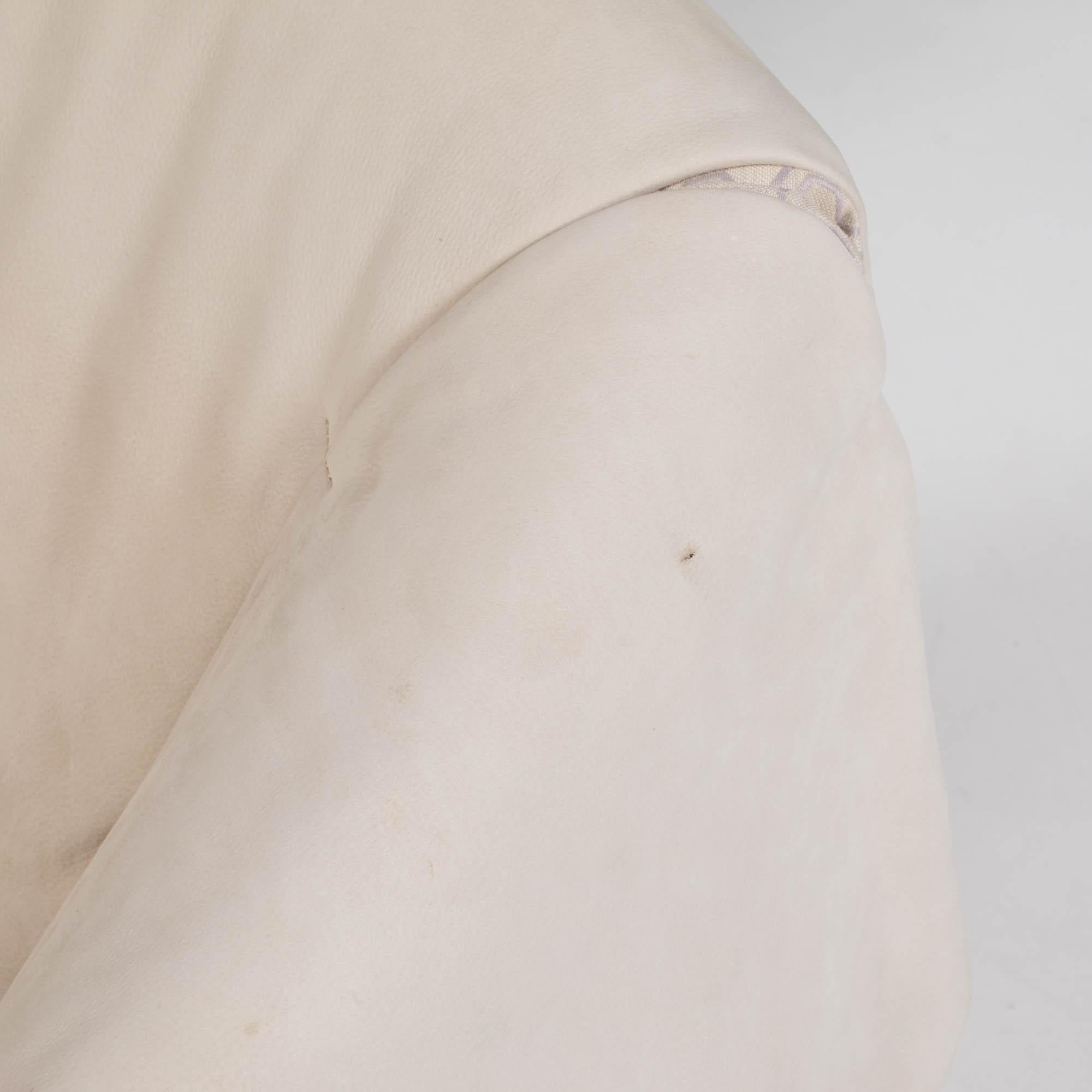 Ligne Roset by Studio Catoir Okumi Cream Leather Armchair For Sale 3