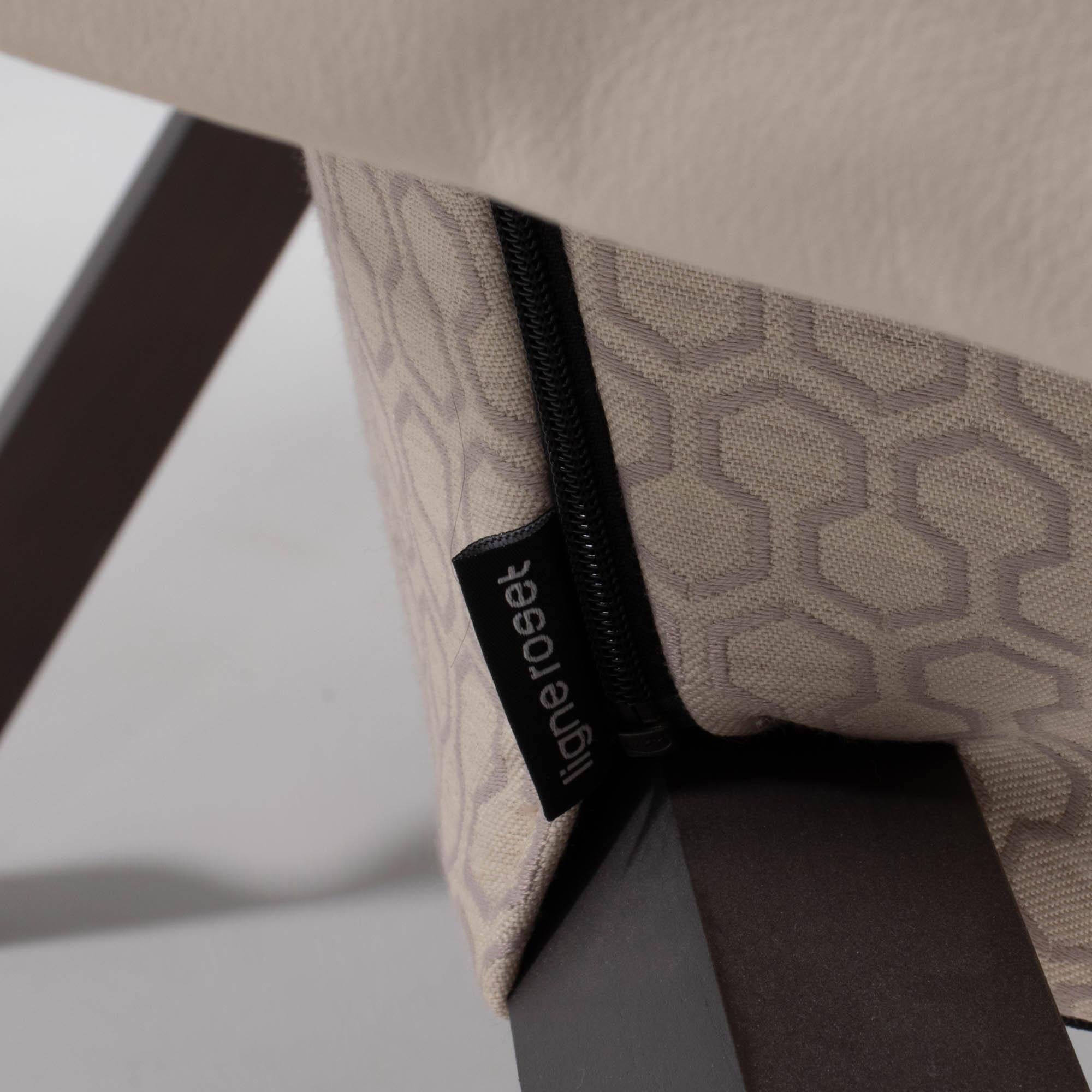 Ligne Roset by Studio Catoir Okumi Cream Leather Armchair For Sale 5