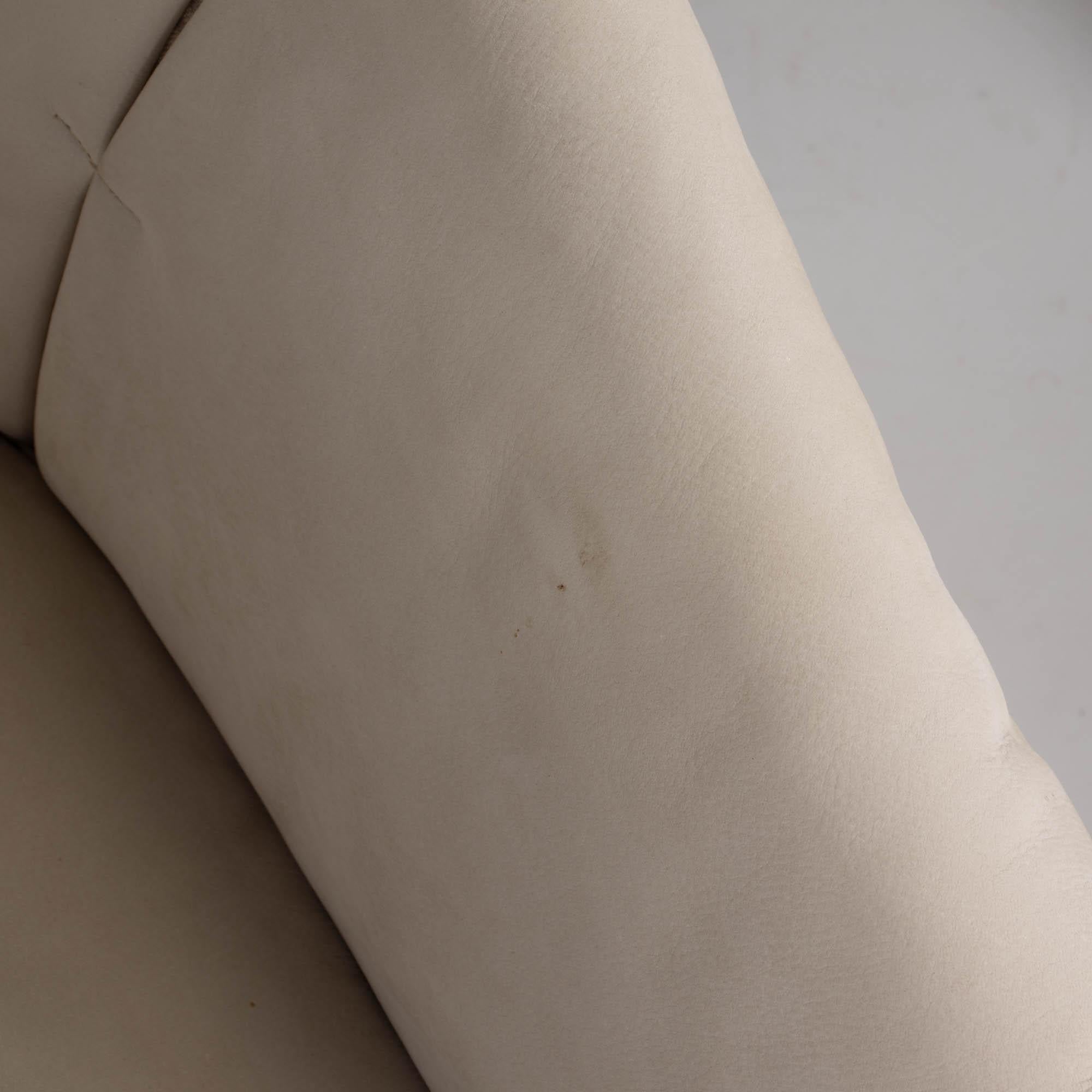 Ligne Roset by Studio Catoir Okumi Cream Leather Armchairs, Set of 2 4