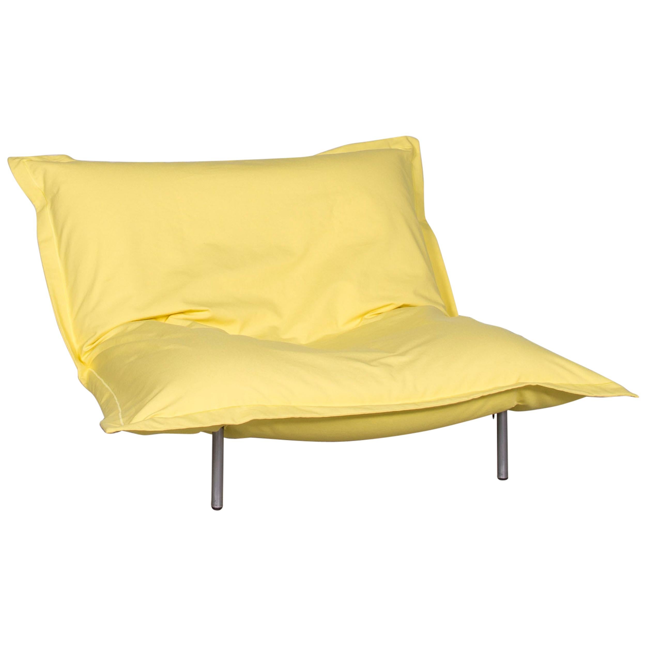 Ligne Roset Calin Designer Fabric Armchair Yellow Armchair