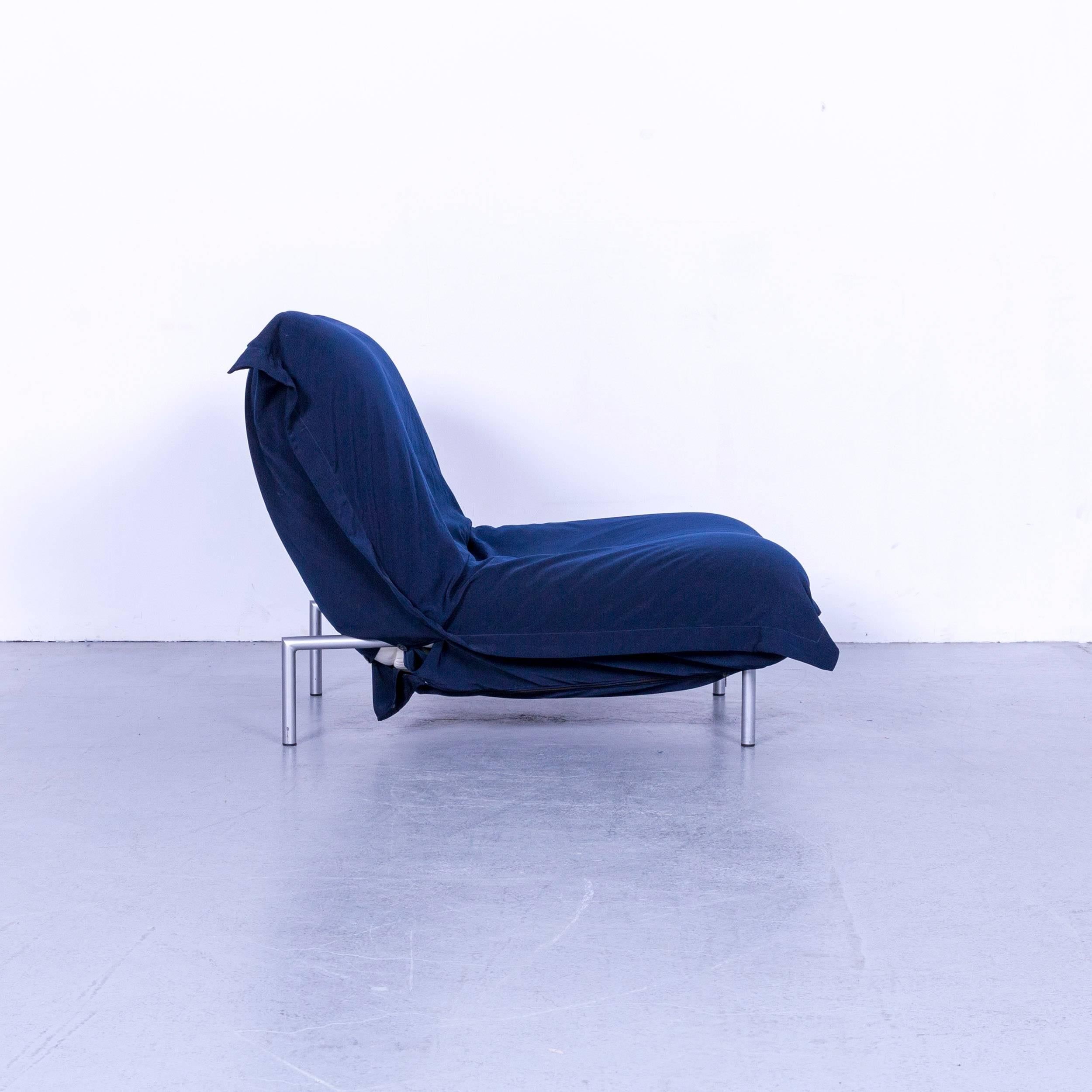 Ligne Roset Calin Designer Fabric Chair Set Blue One-Seat For Sale 2