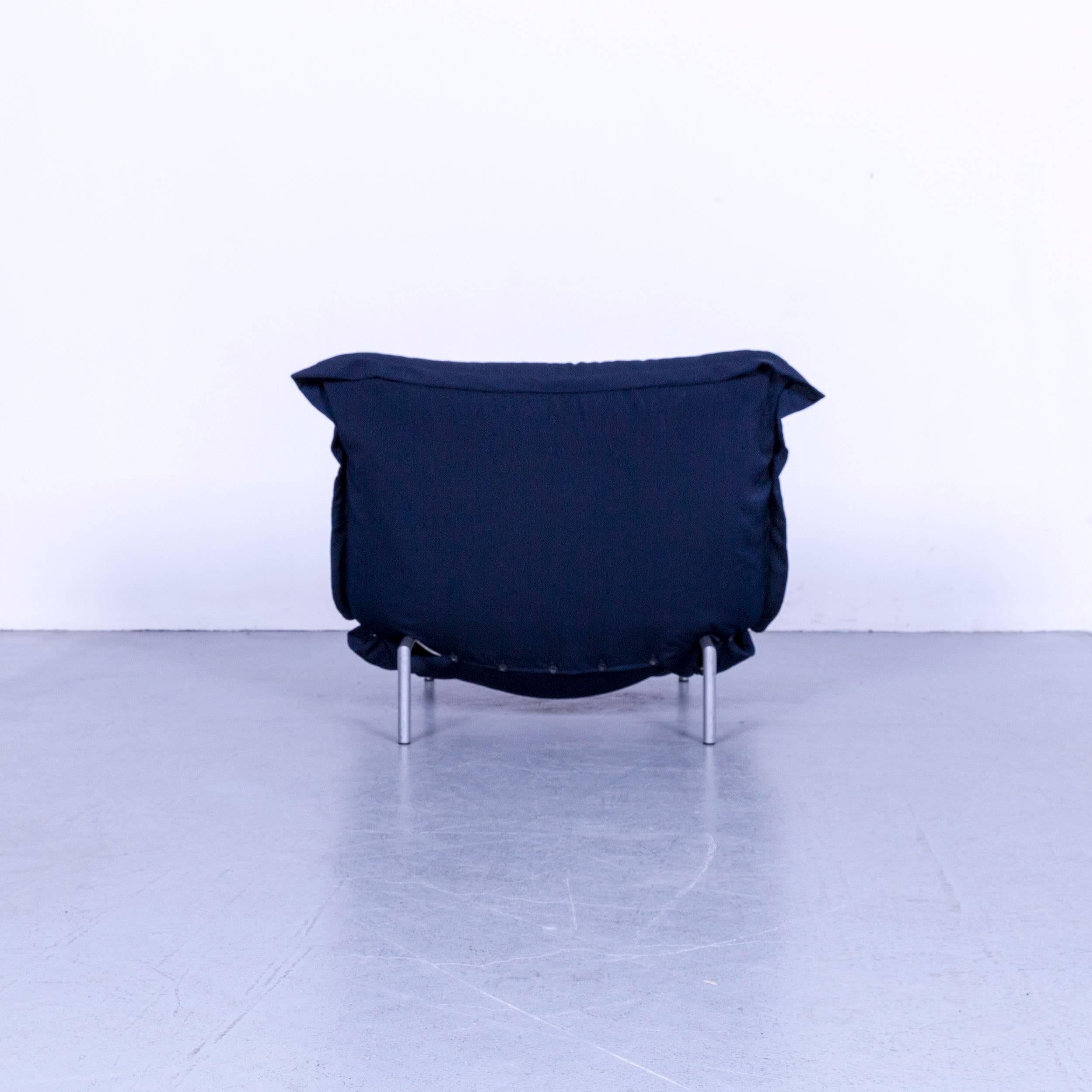 Ligne Roset Calin Designer Fabric Chair Set Blue One-Seat For Sale 3