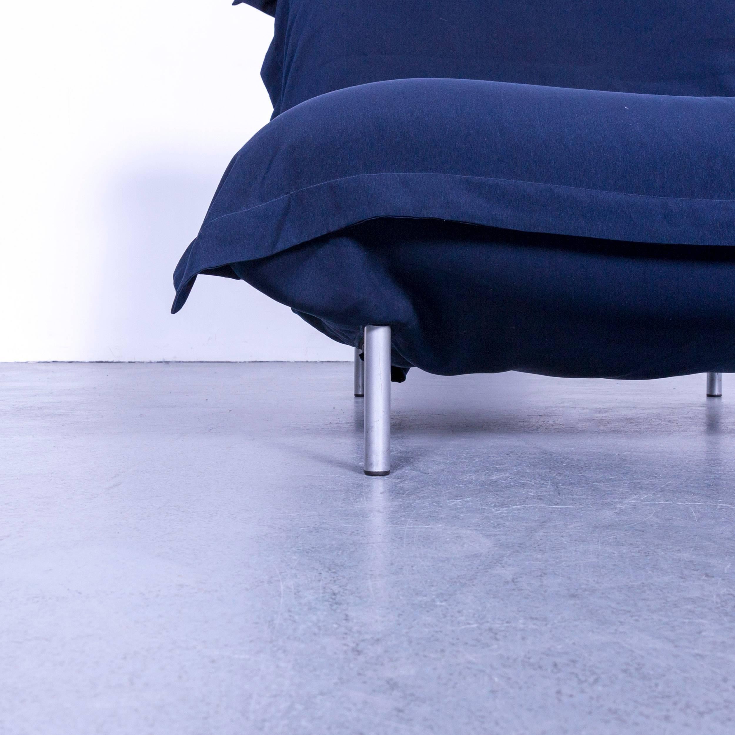 Ligne Roset Calin Designer Fabric Chair Set Blue One-Seat For Sale 1