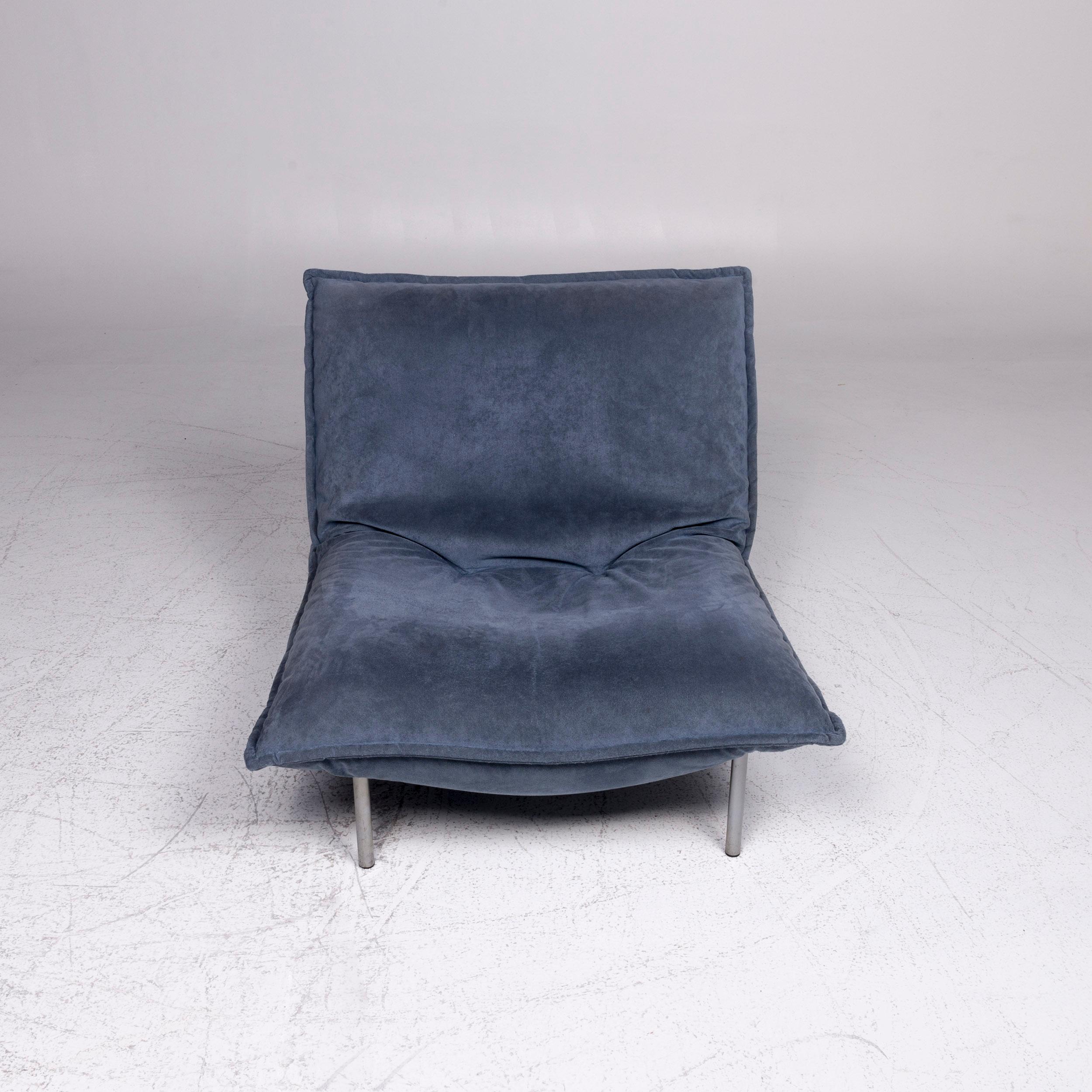 Ligne Roset Calin Designer Leather Armchair Blue Relax Function 2