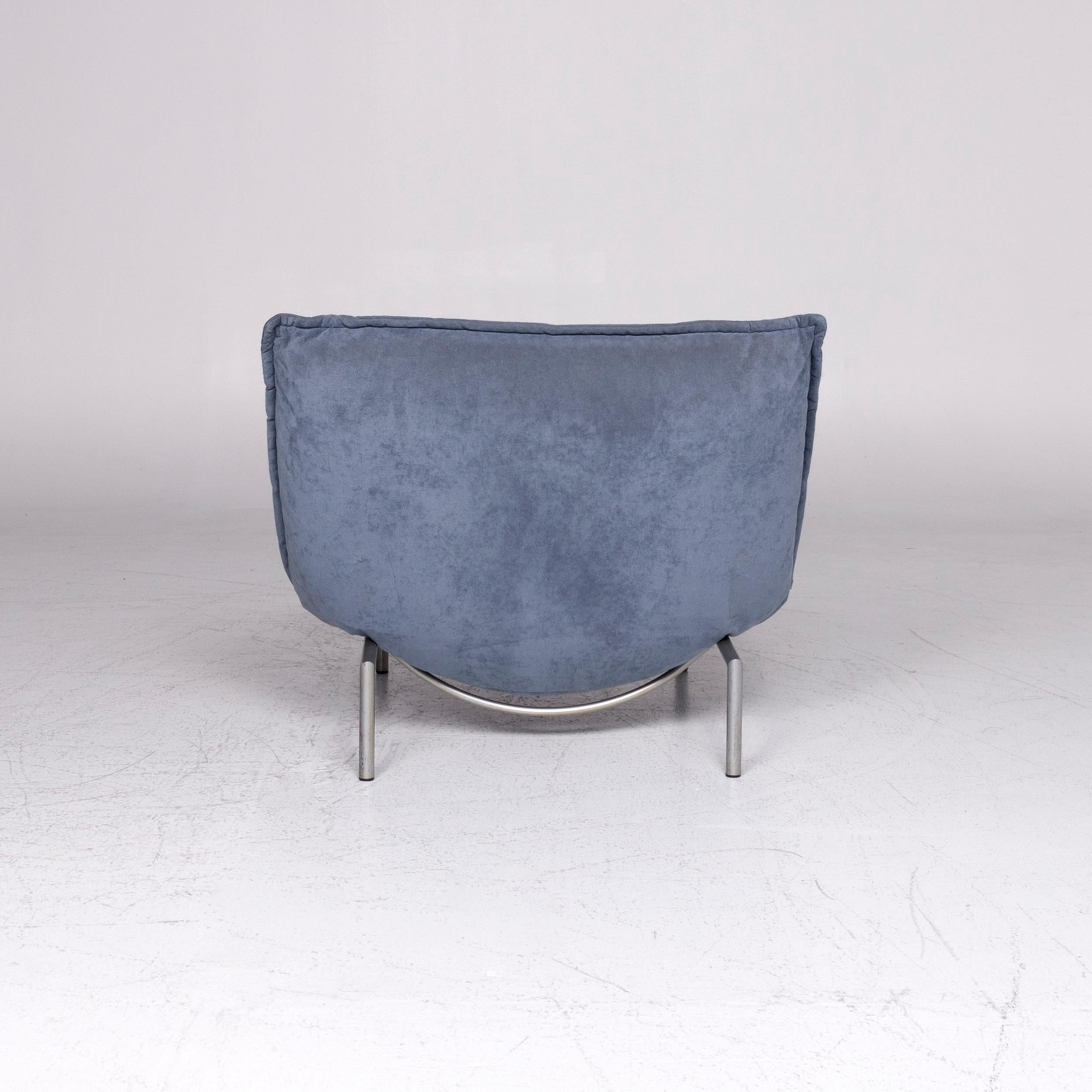 Ligne Roset Calin Designer Leather Armchair Blue Relax Function 4