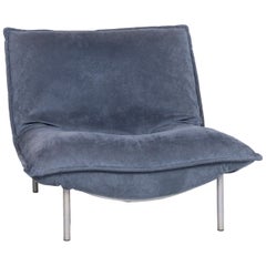 Ligne Roset Calin Designer Leather Armchair Blue Relax Function