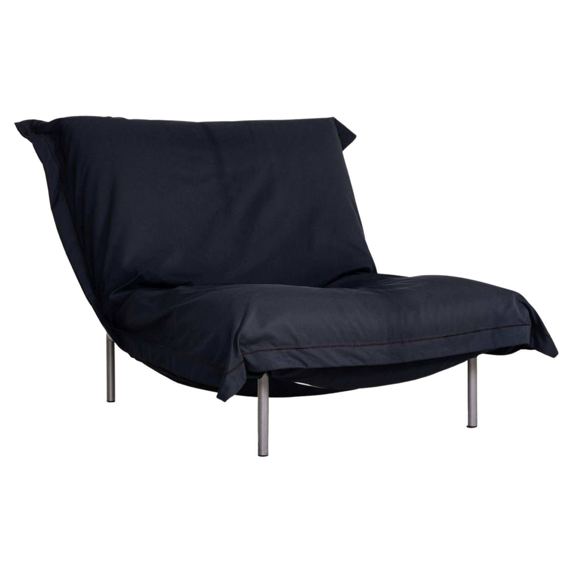 Ligne Roset Calin Fabric Armchair Blue Function Relax Function For Sale
