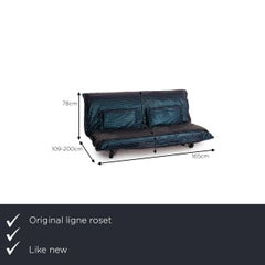 Ligne Roset Calin Fabric Sofa Blue Two-Seater Couch Function